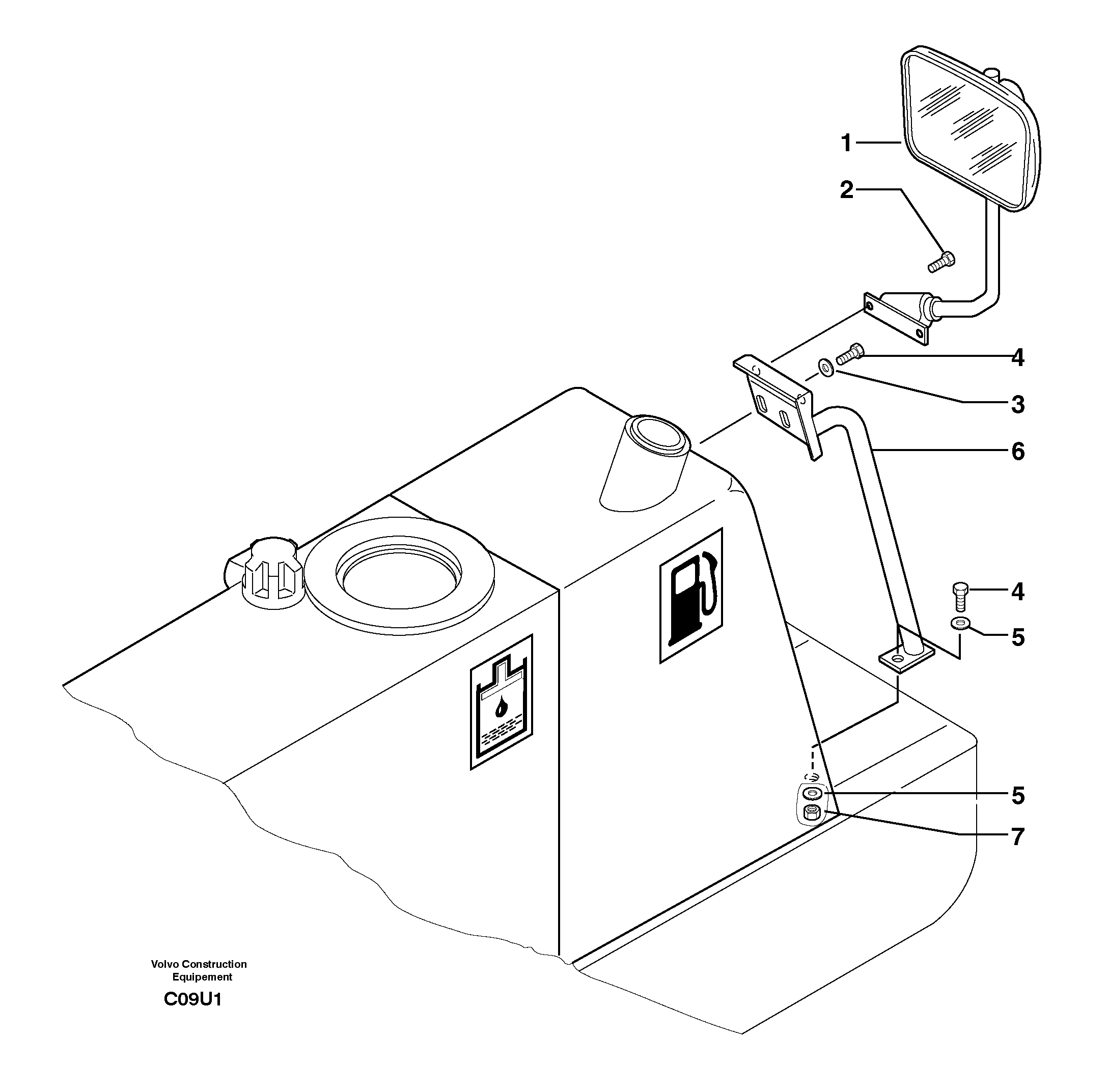 Rear-view mirror — volvo parts diagram