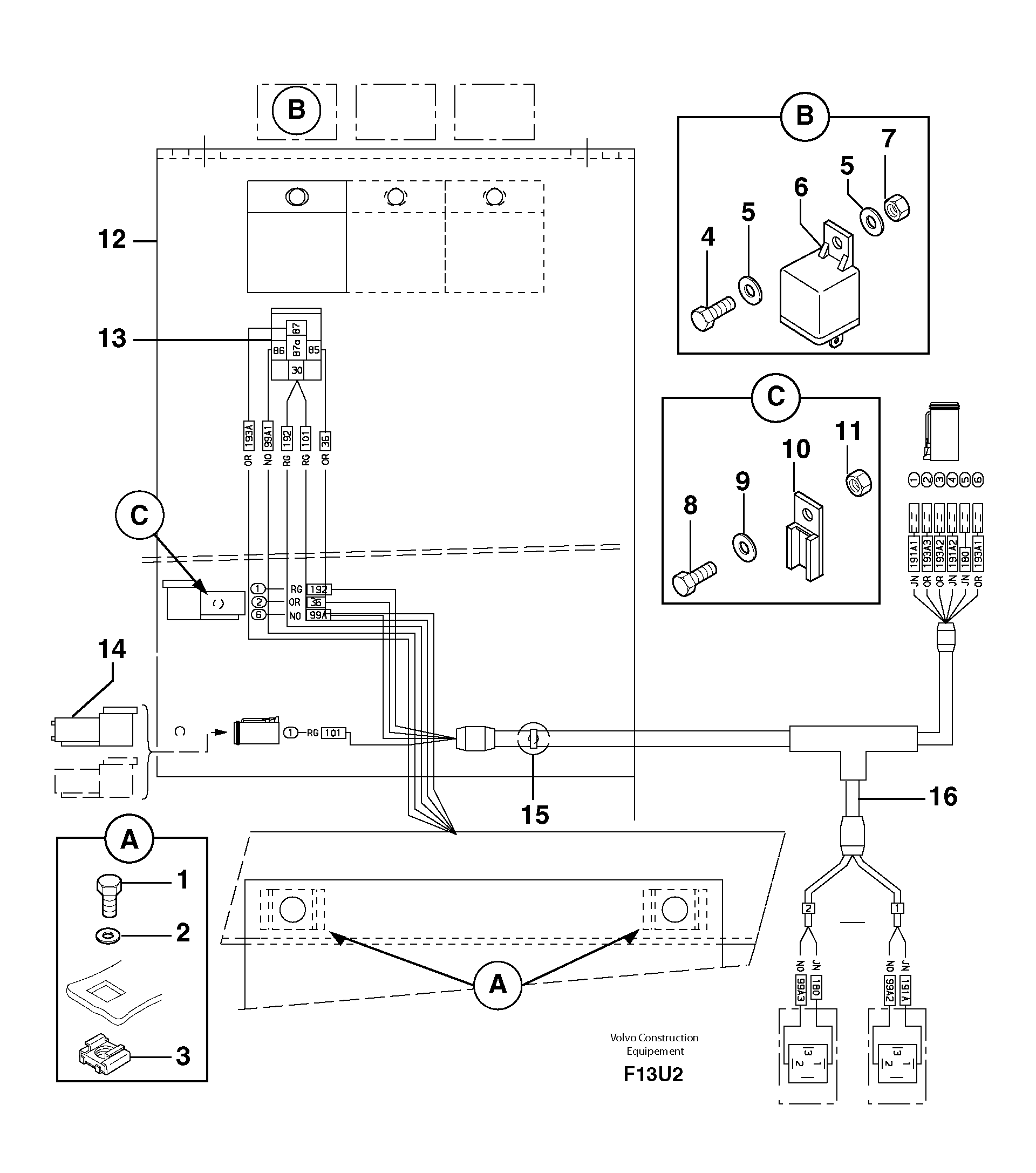 Electrical system / articulated boom — volvo parts diagram