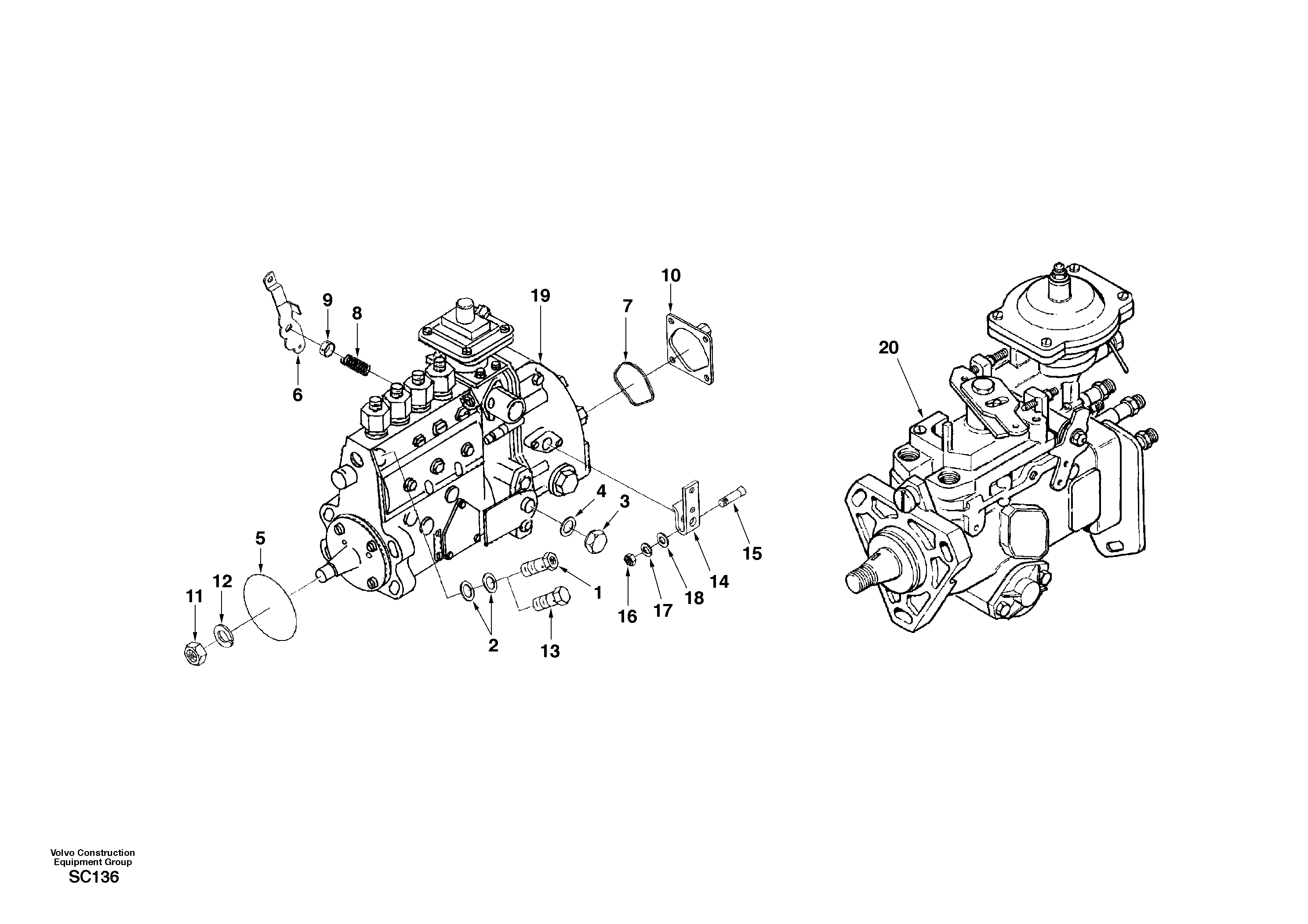 Injection pump — volvo parts diagram