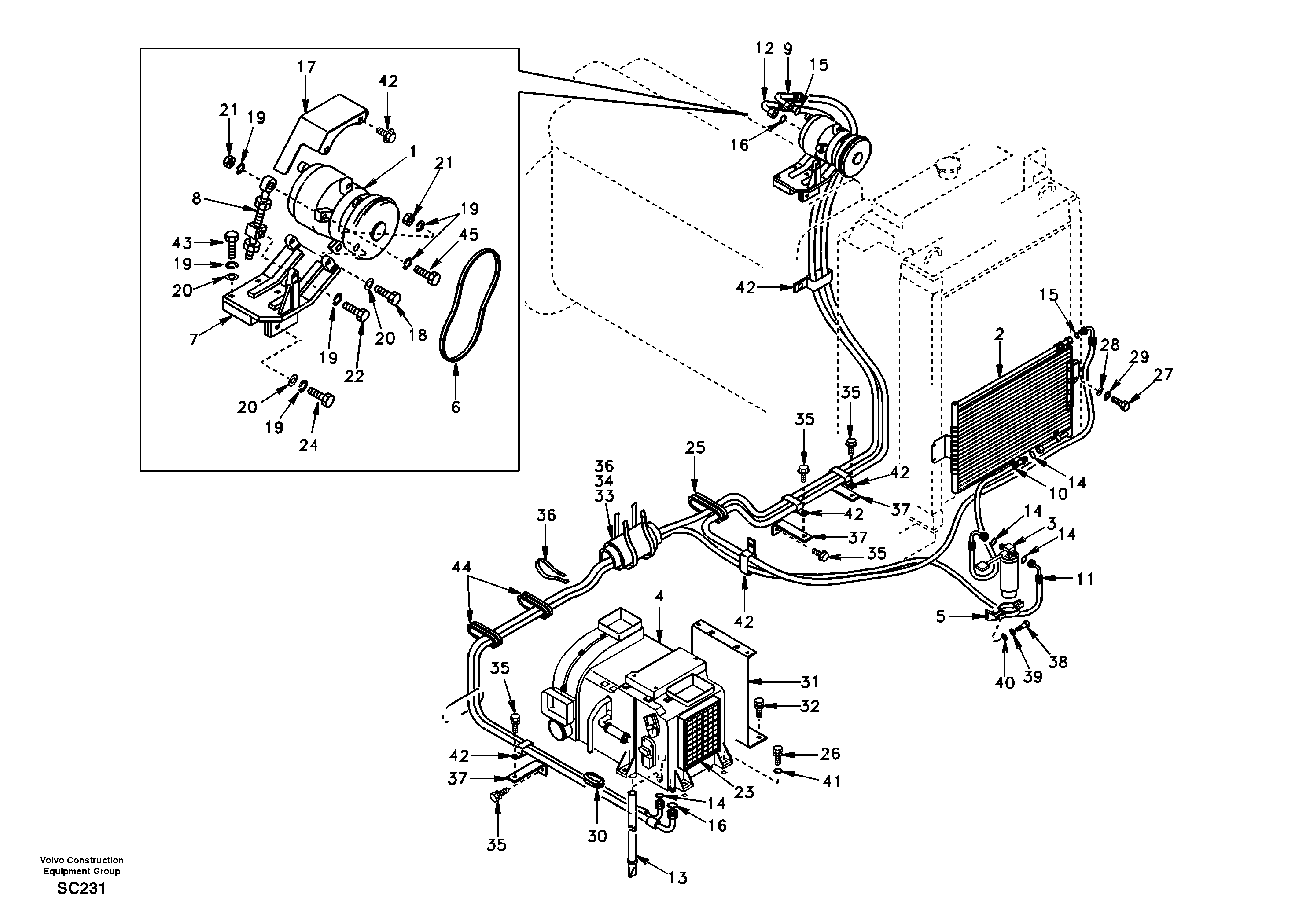 Air conditioning unit line — volvo parts diagram