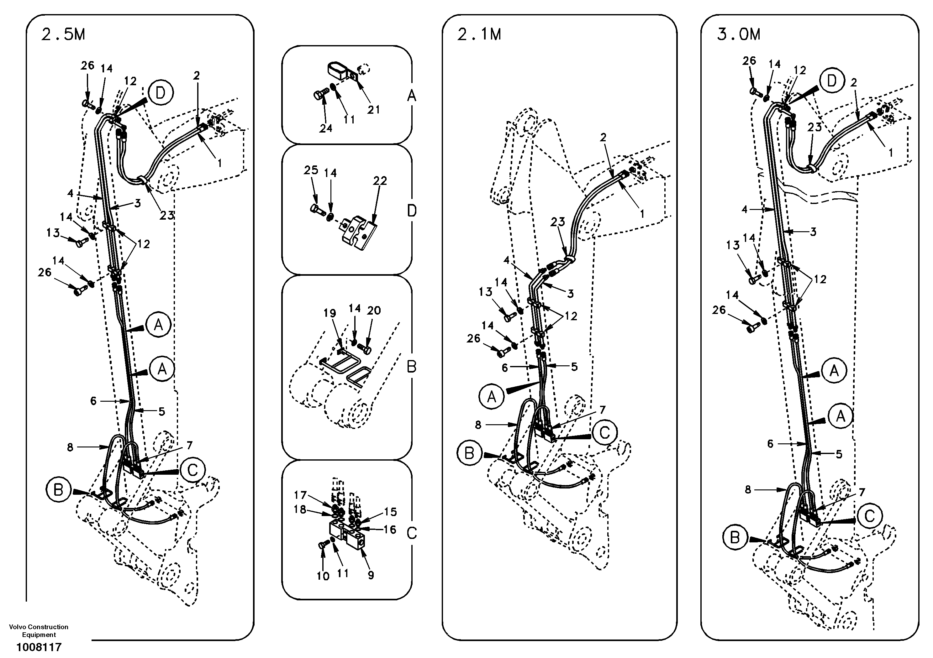 Quickfit hydraulic, dipper arm — volvo parts diagram