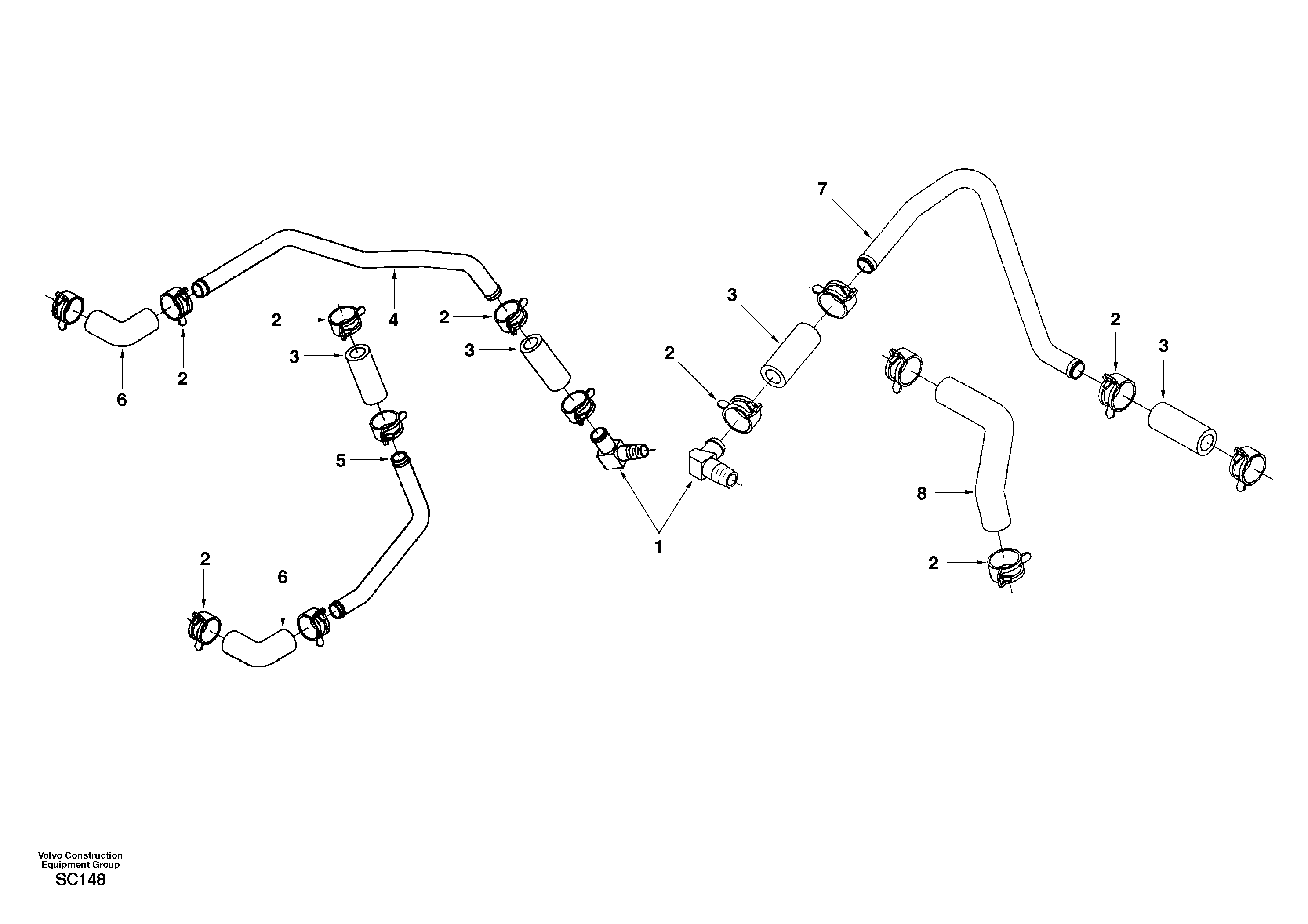 Charge air cooler, plumbing — volvo parts diagram