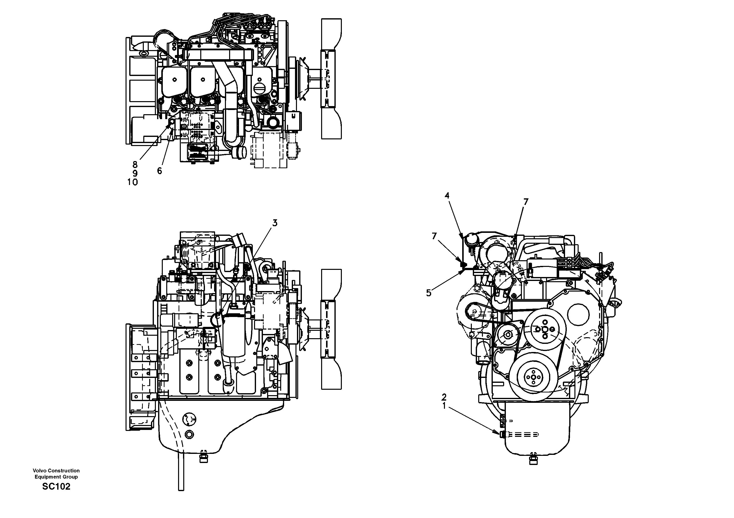 Engine block heater — volvo parts diagram