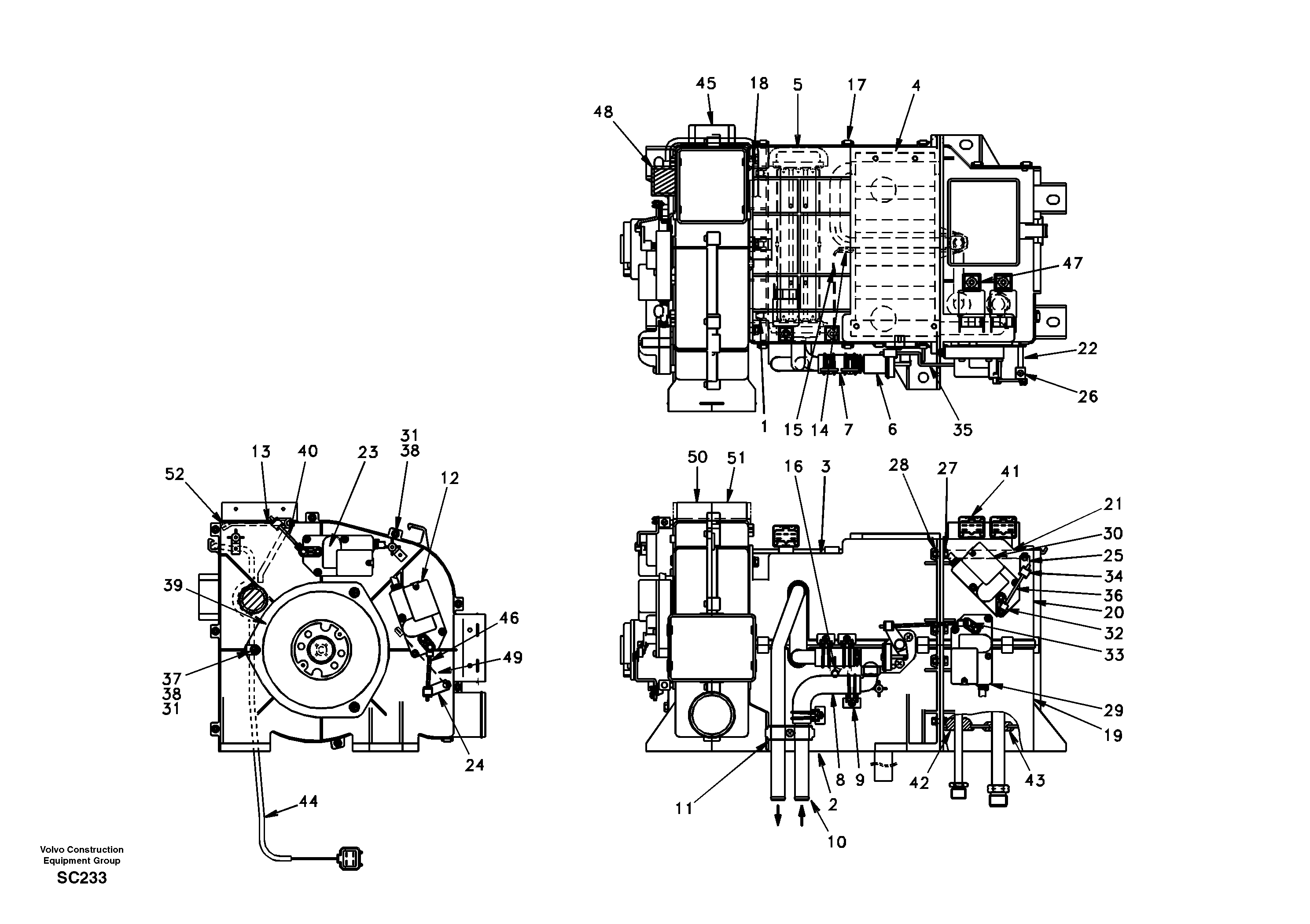 Air conditioning unit, cooling and heater — volvo parts diagram