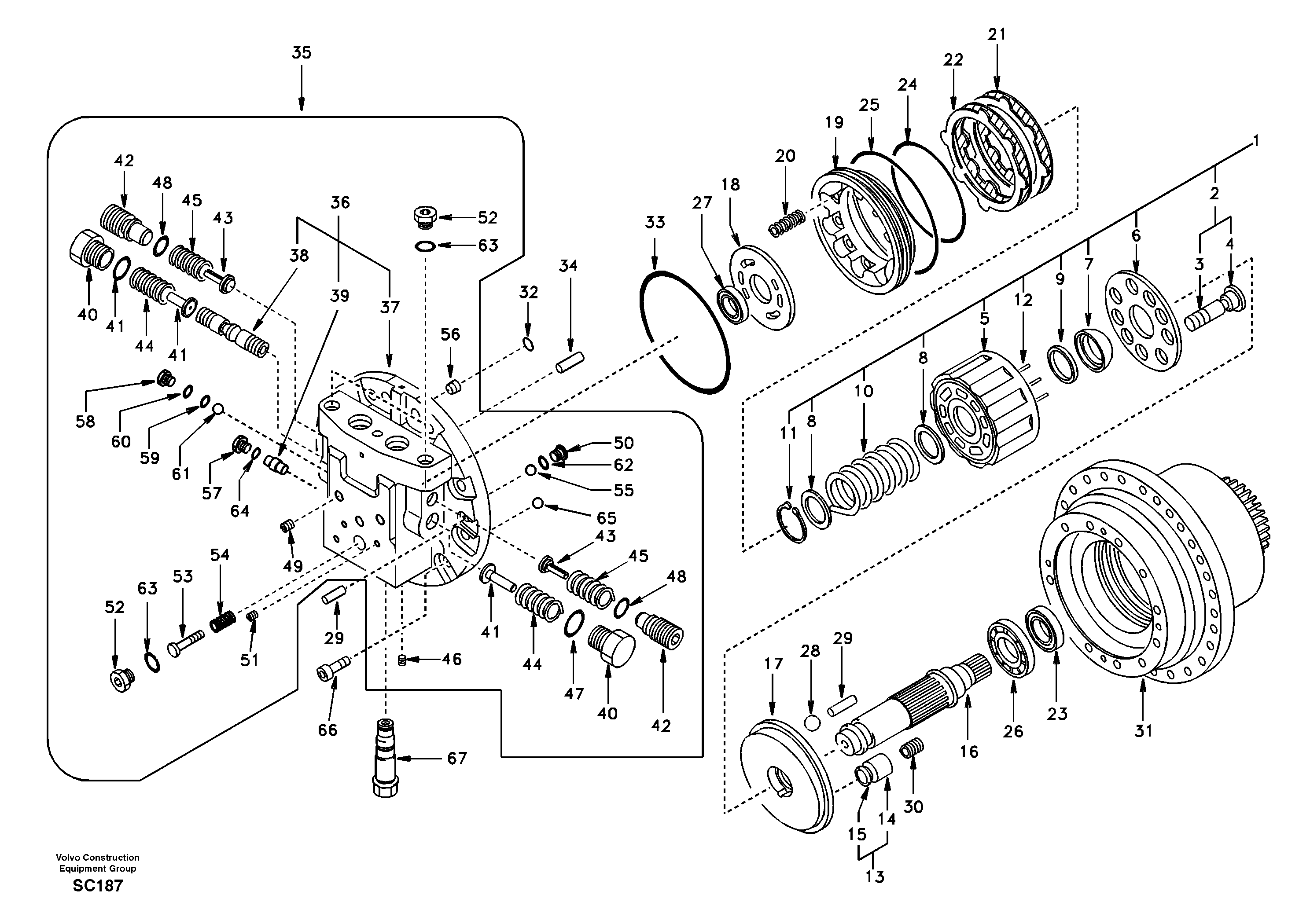 Travel motor — volvo parts diagram