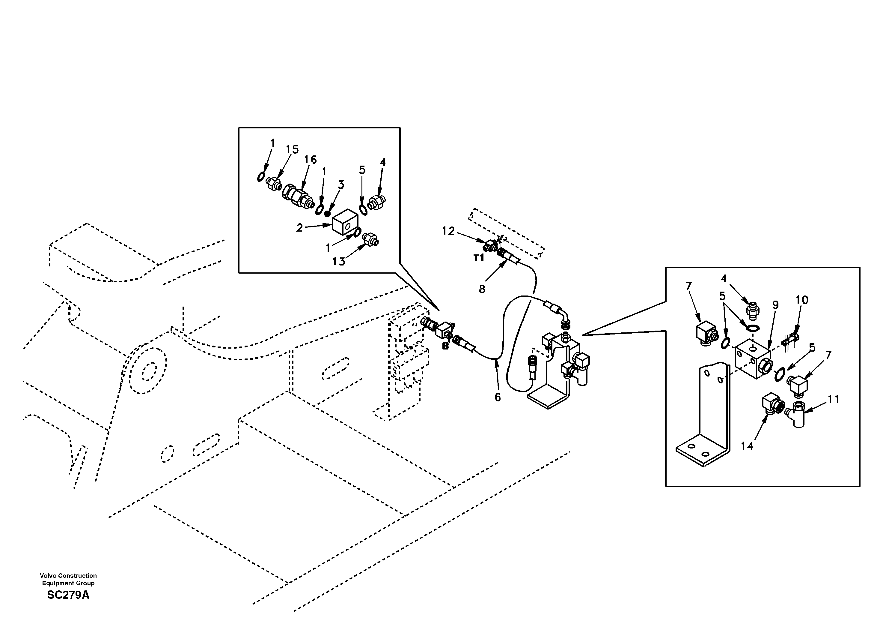 Working hydraulic, hammer and shear for 2nd pump flow — volvo parts diagram