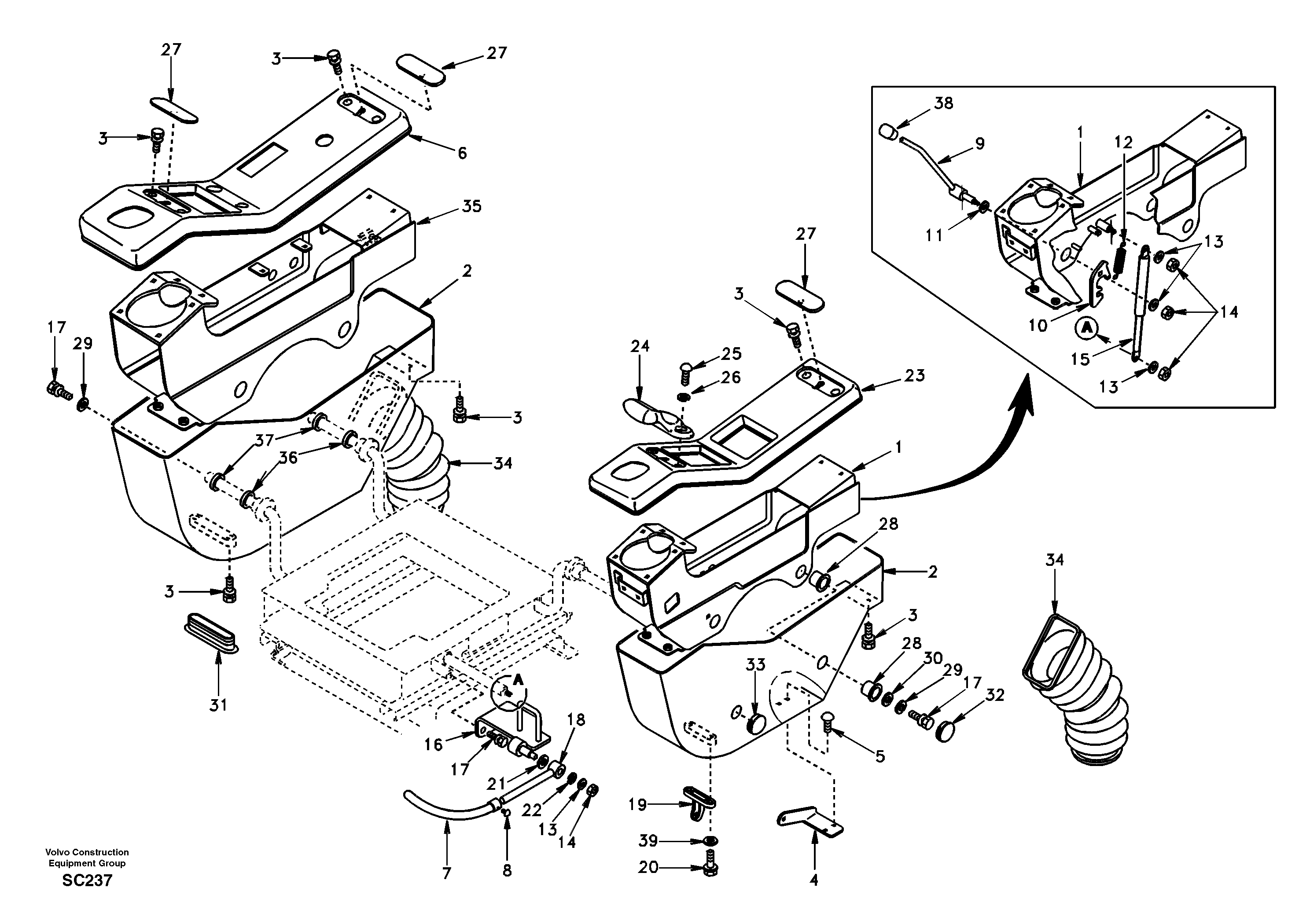 Instrument panel, control panel — volvo parts diagram