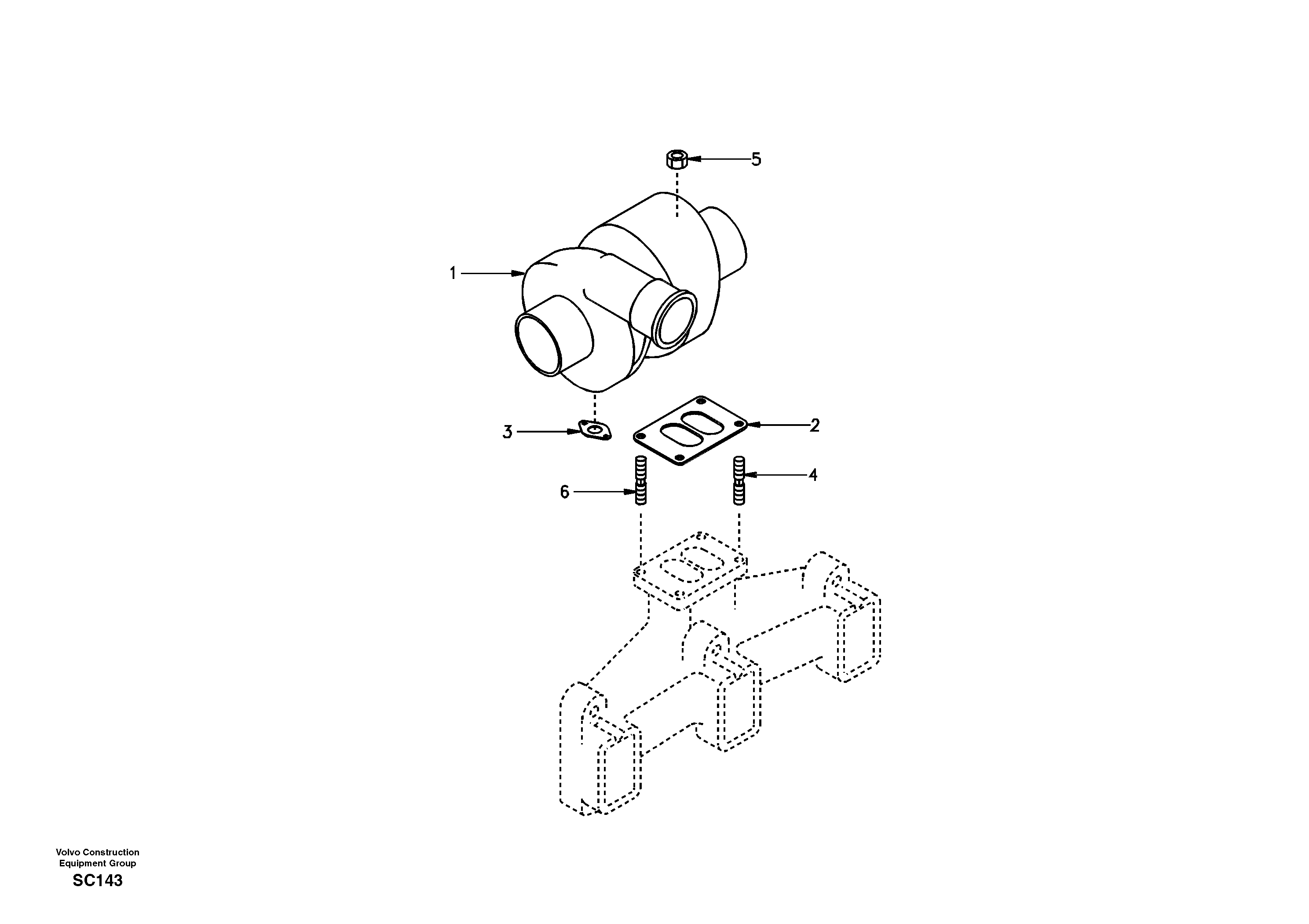 Turbocharger with fitting parts — volvo parts diagram