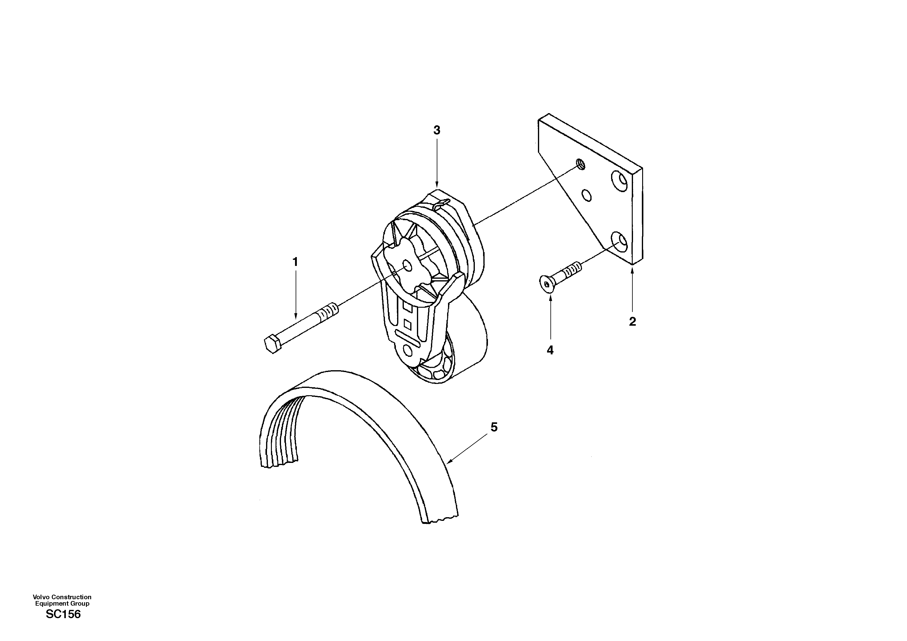 Automatic belt tensioner with fitting parts — volvo parts diagram