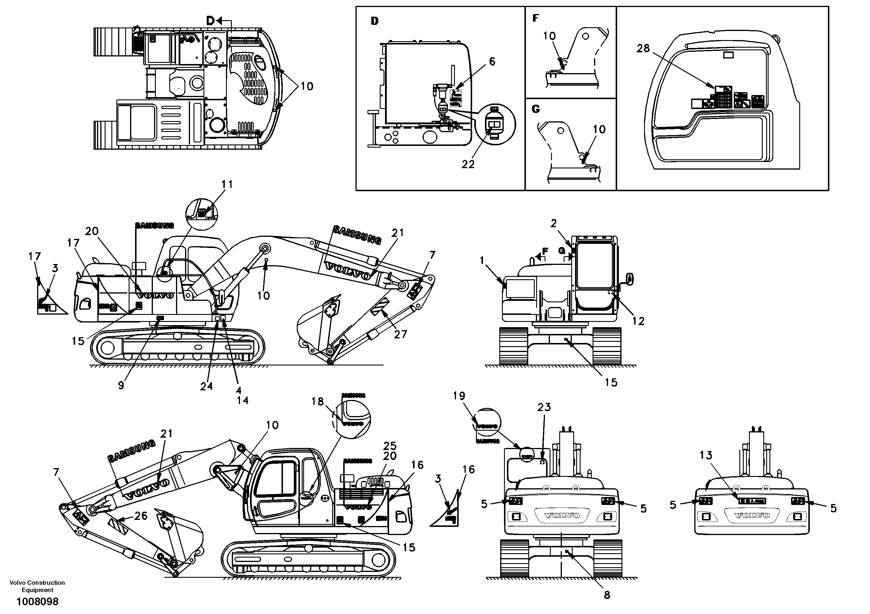 Decal, outer location — volvo parts diagram