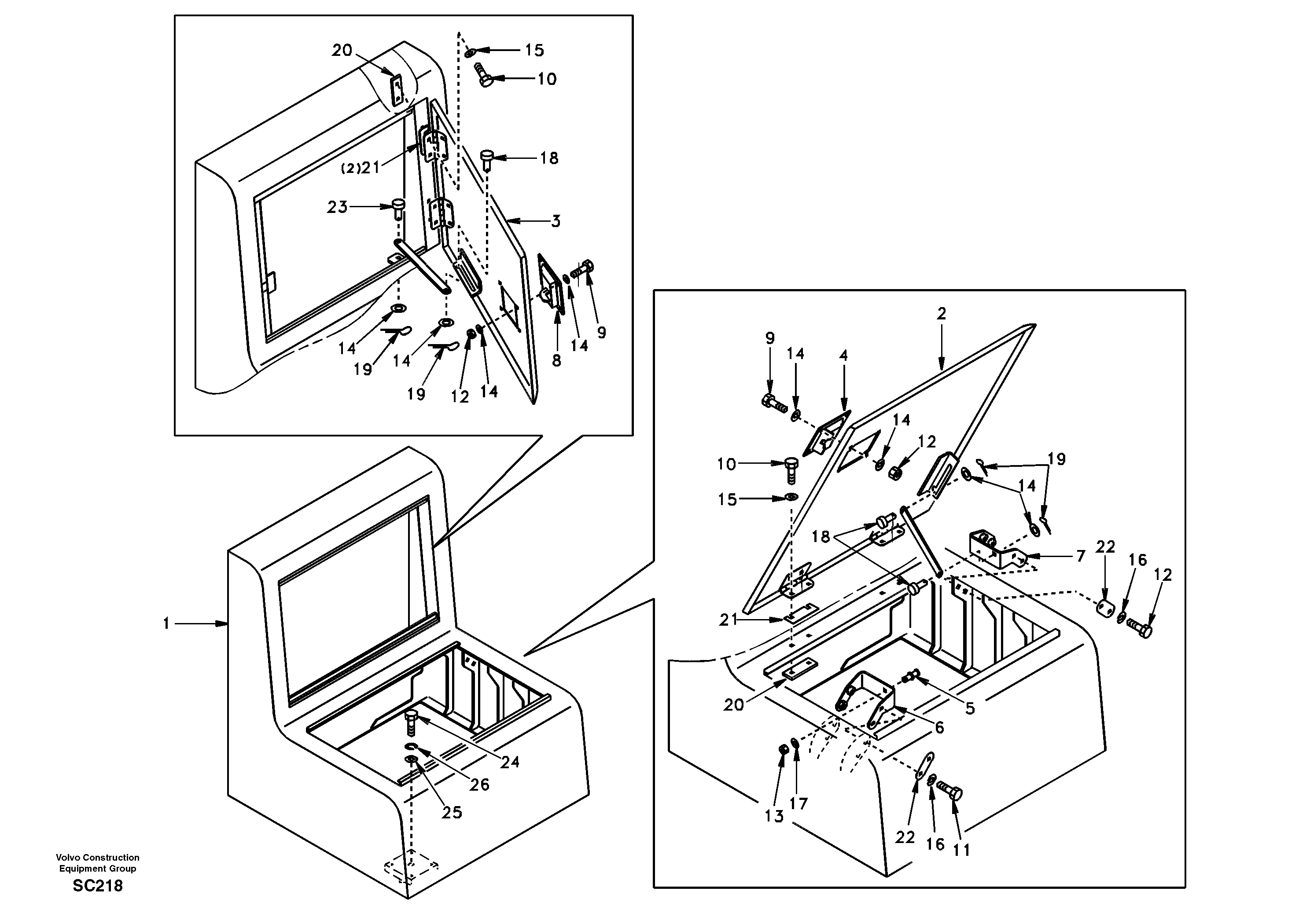 Tool box, cowl — volvo parts diagram