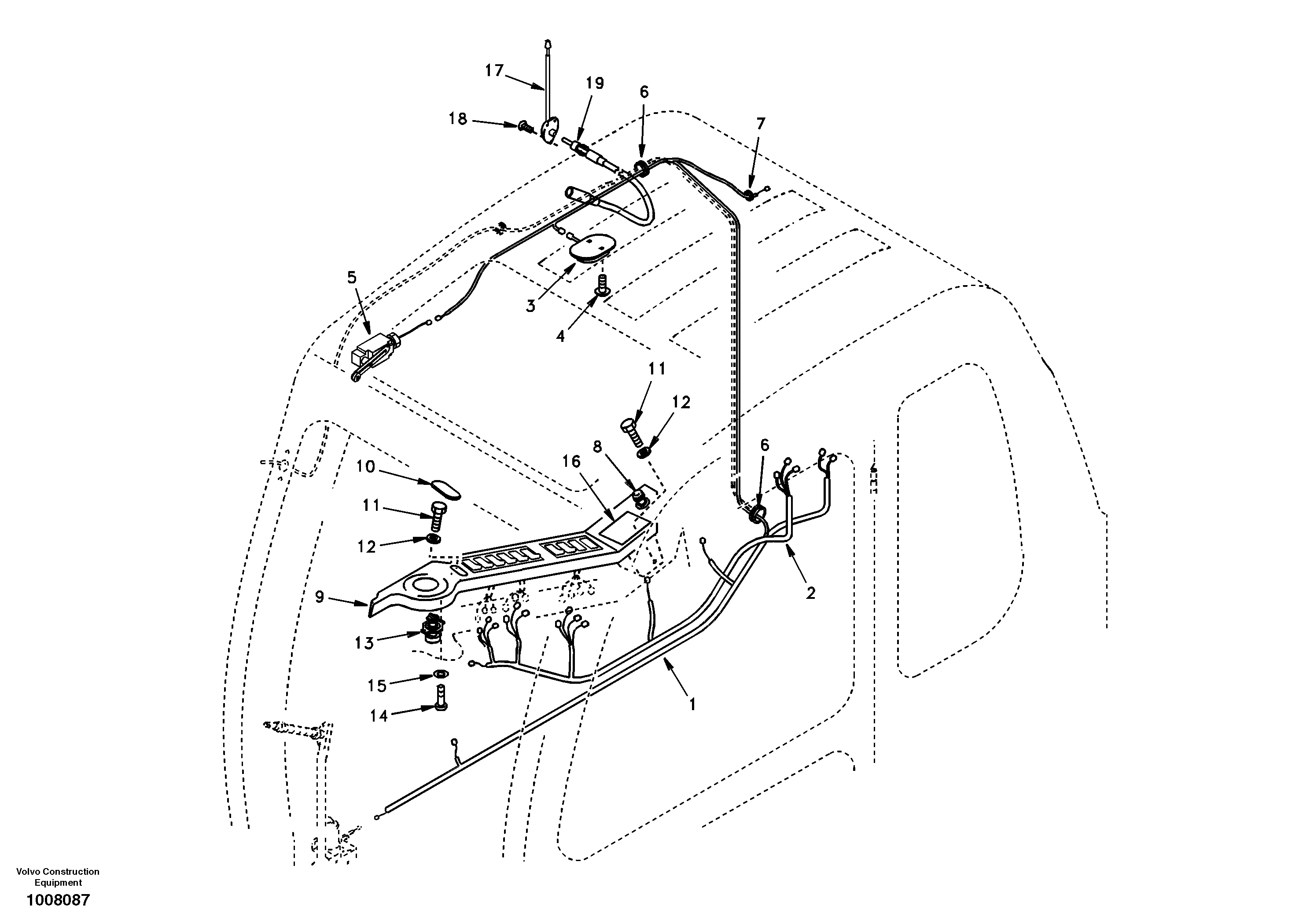 Cable harnesses, cab — volvo parts diagram