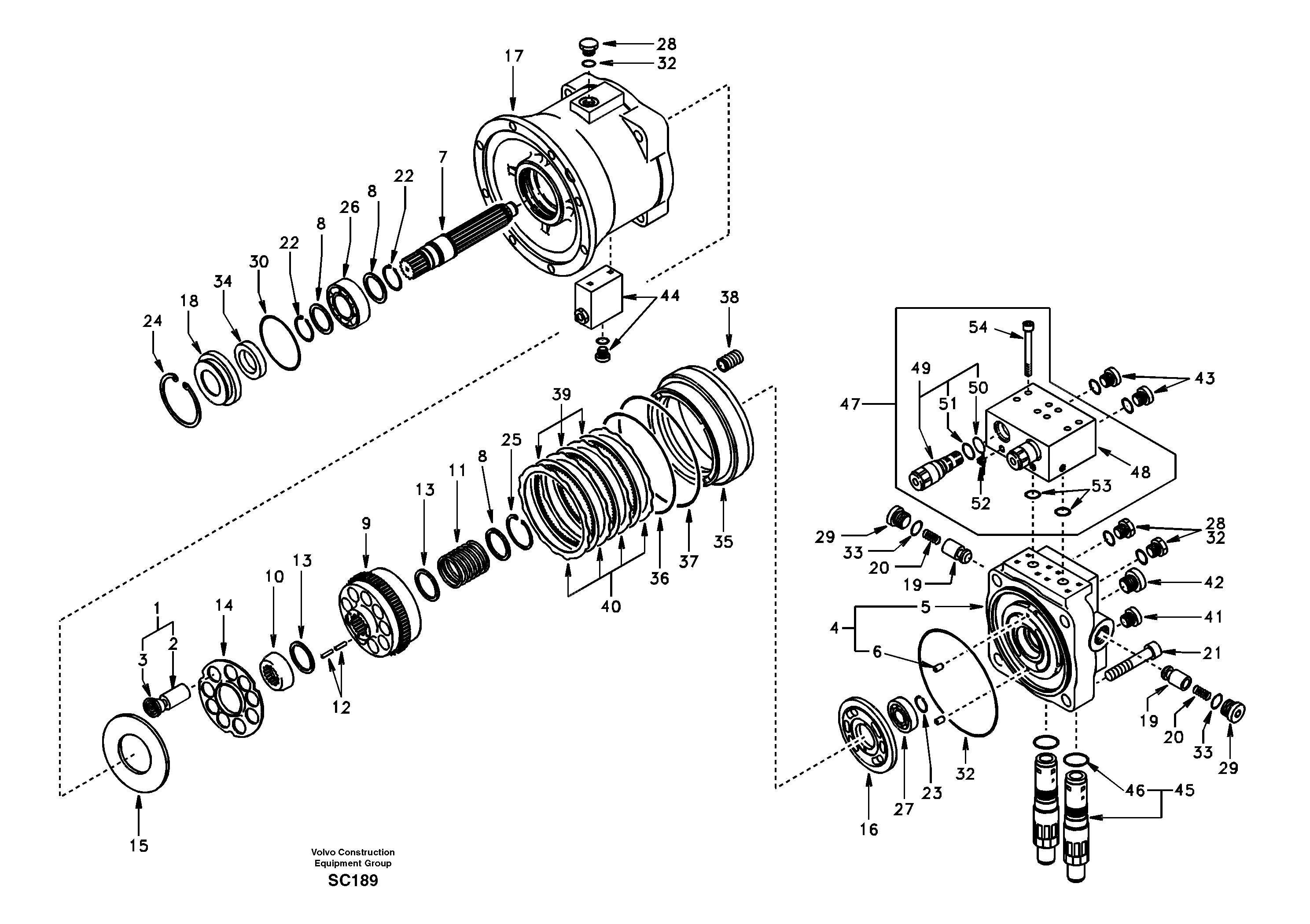 Swing motor — volvo parts diagram