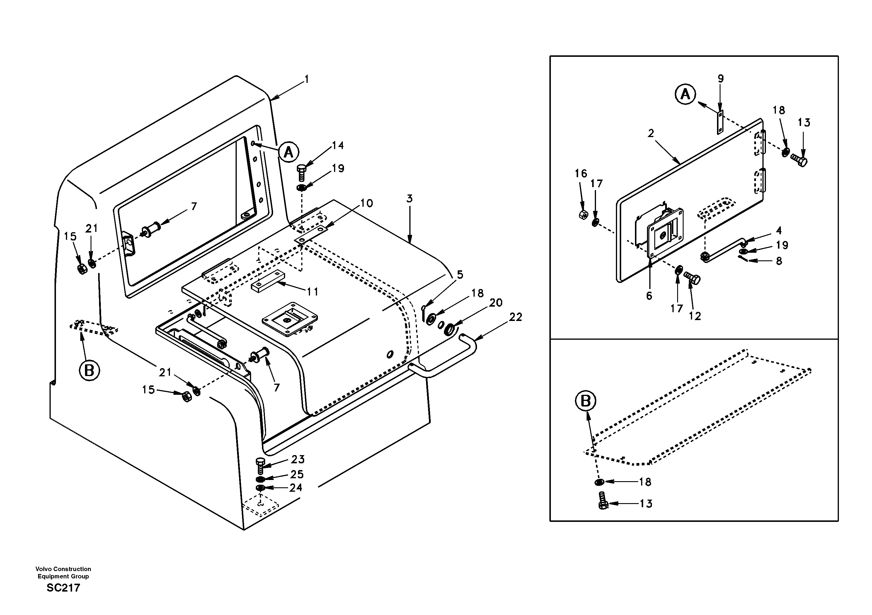 Tool box, cowl — volvo parts diagram