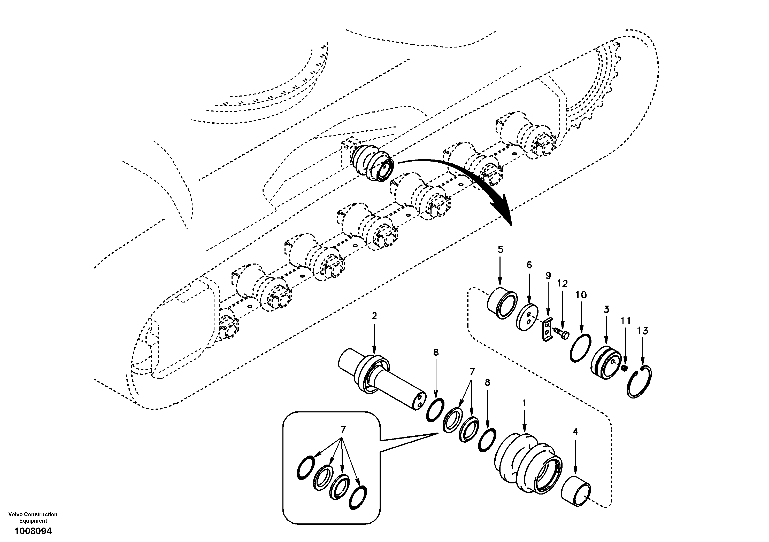 Top roller — volvo parts diagram