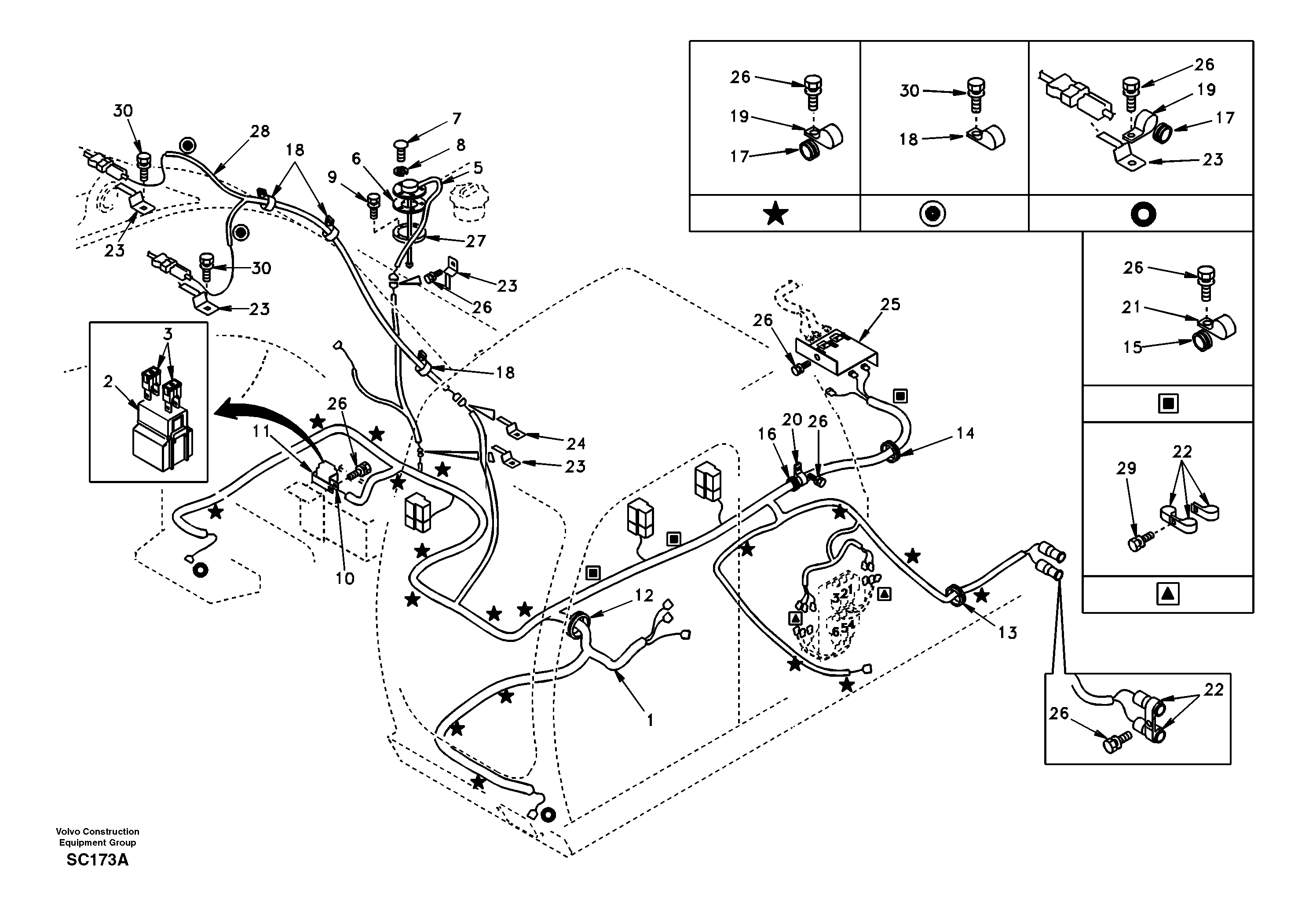 Cable and wire harness, main — volvo parts diagram