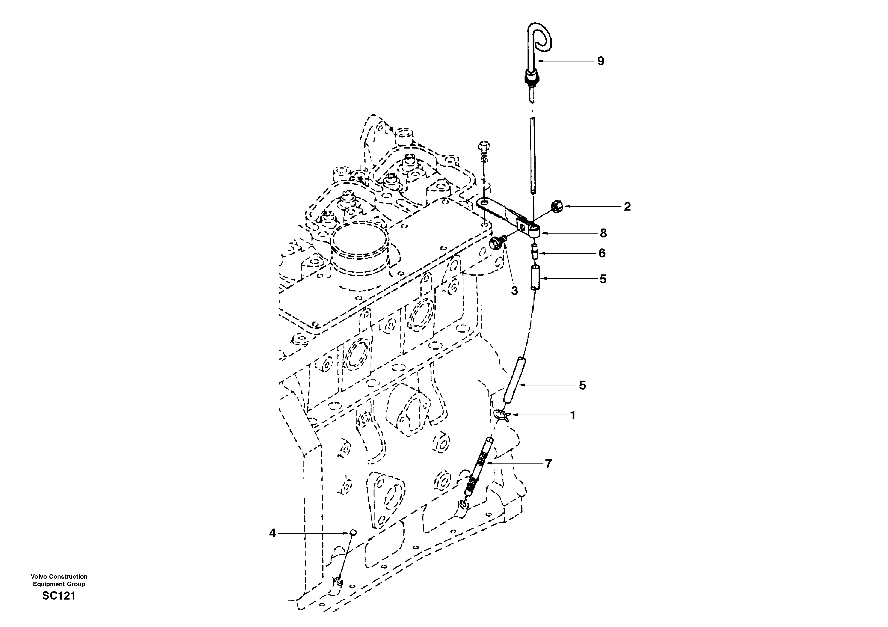 Oil dipstick — volvo parts diagram