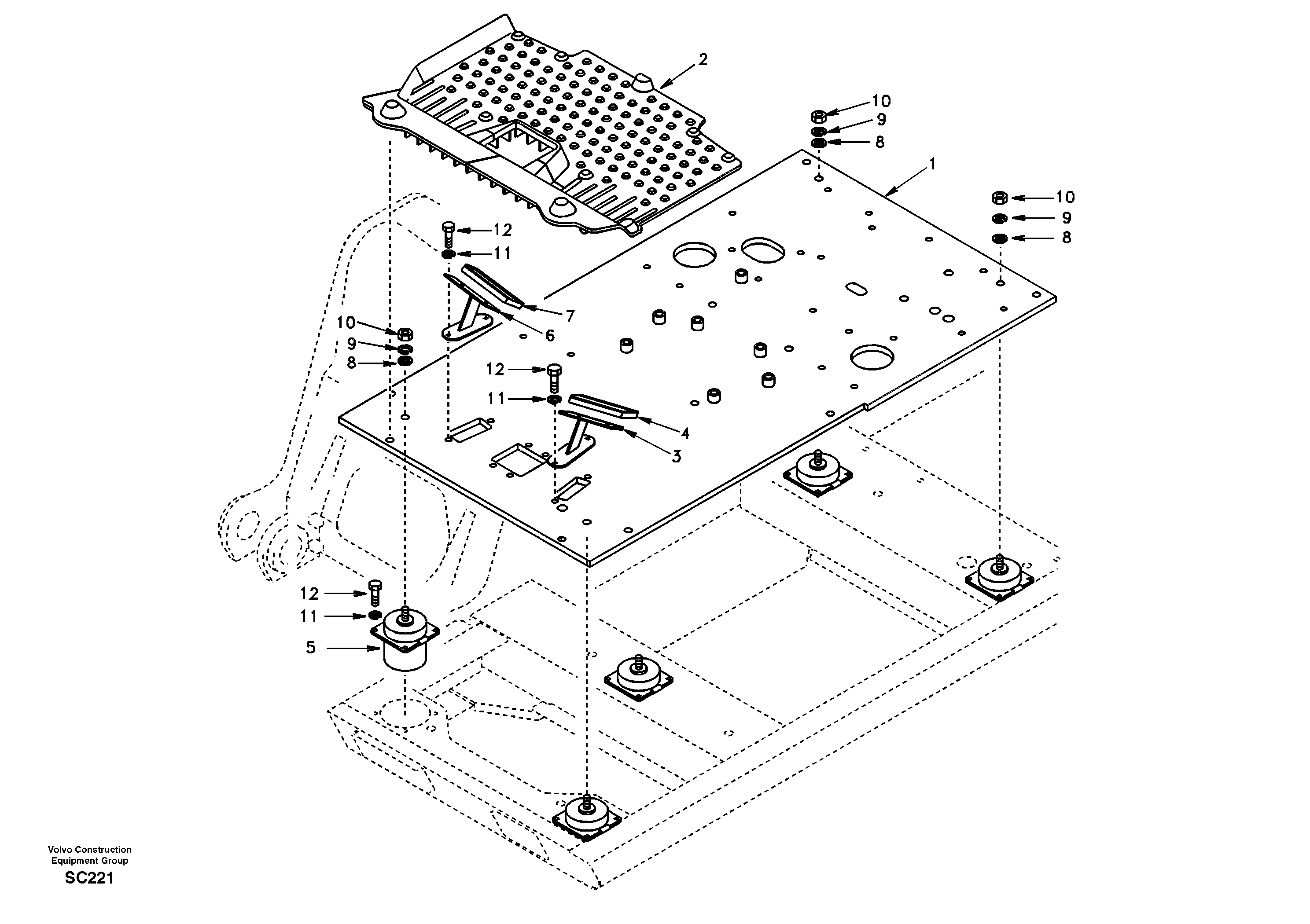 Cabin floor — volvo parts diagram