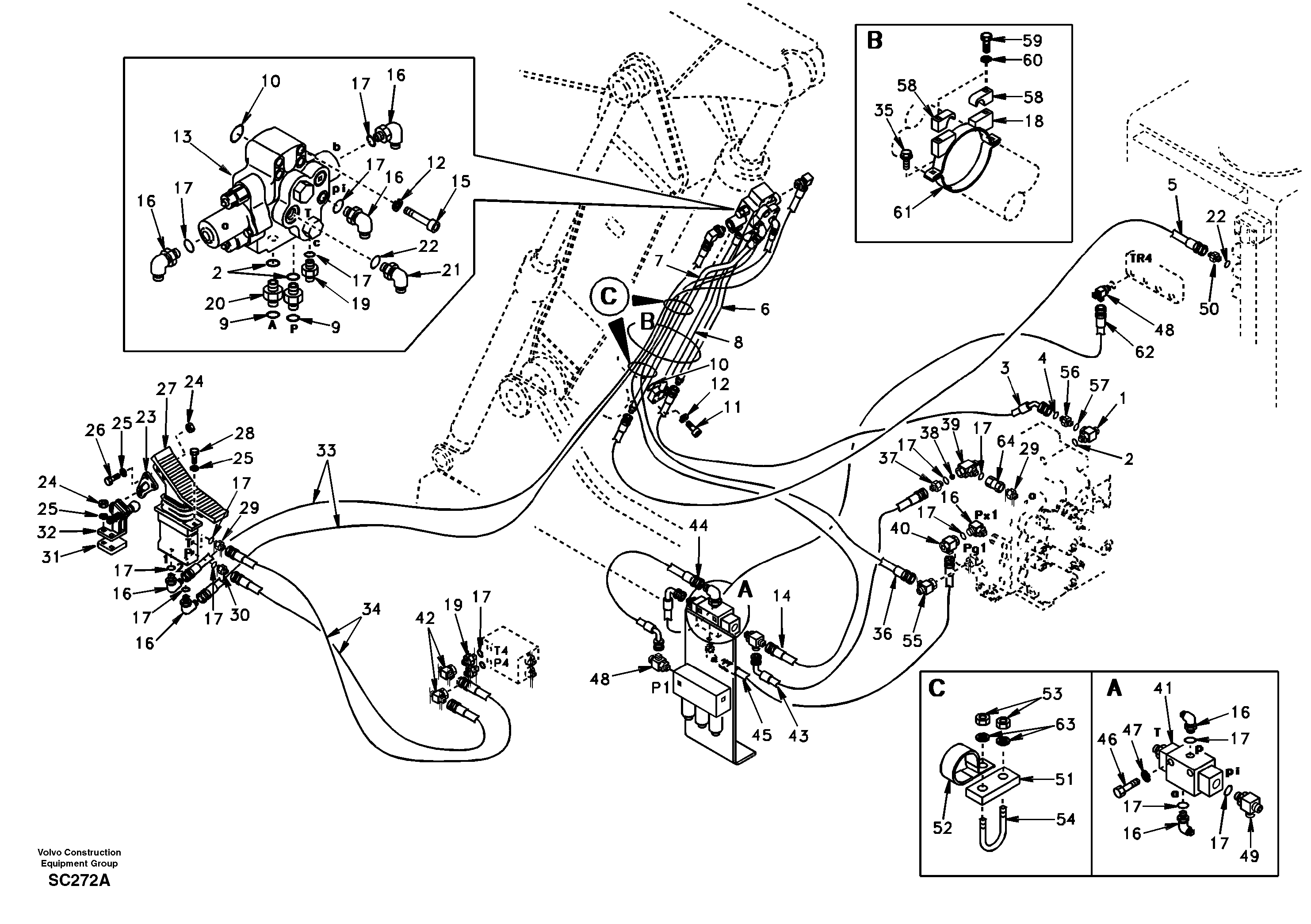 Working hydraulic, adjustable boom for upper — volvo parts diagram