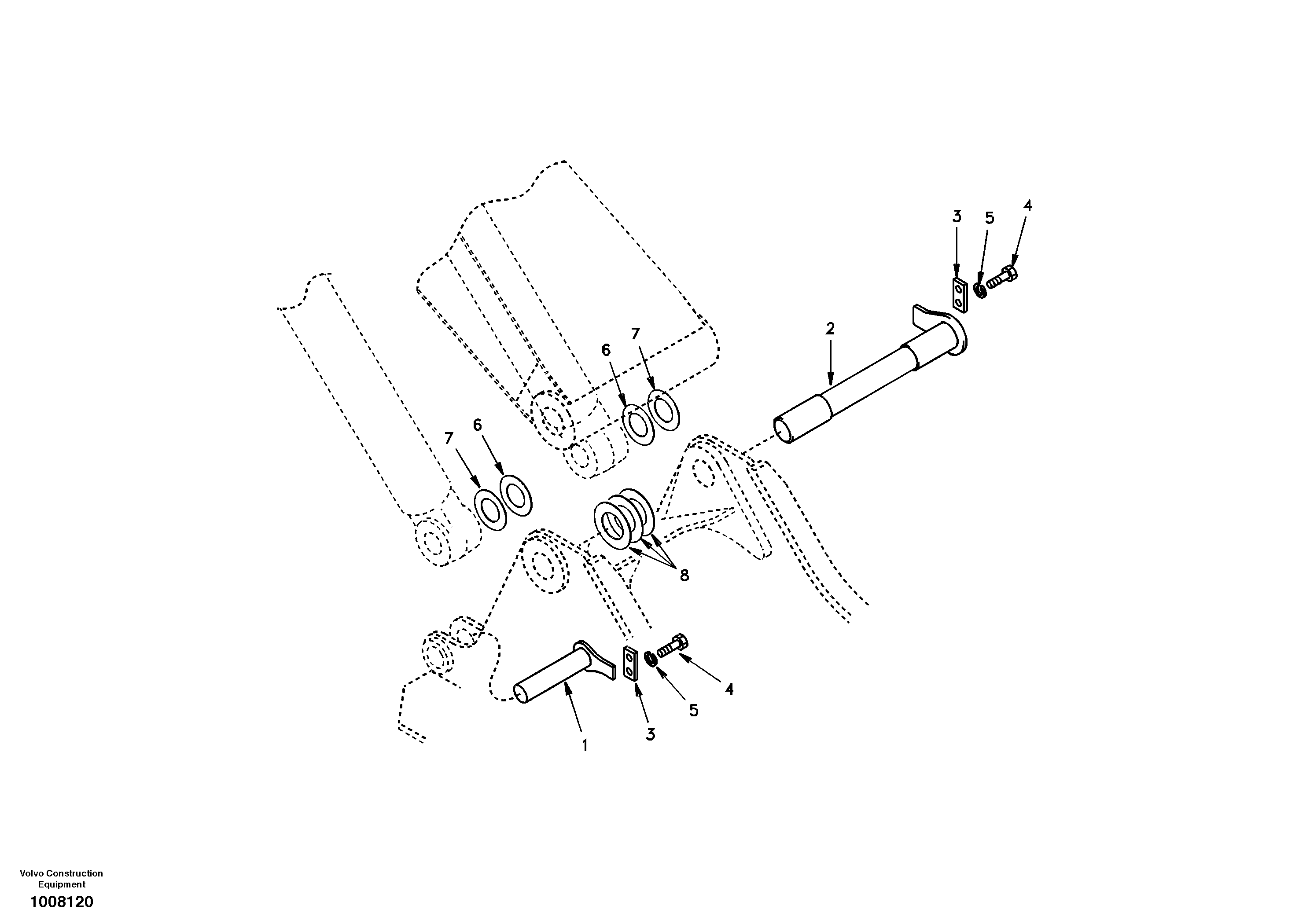 Links to boom and boom cylinder mounting — volvo parts diagram