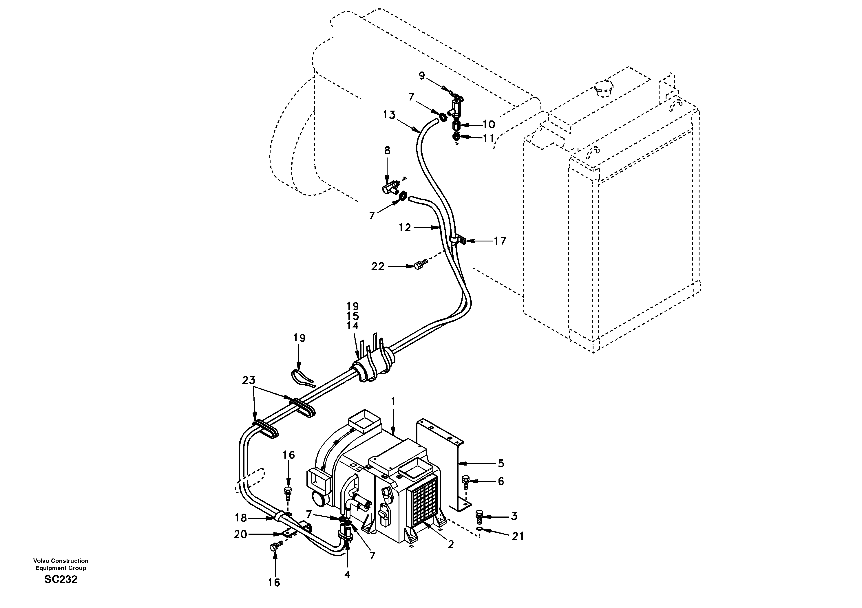Heating line — volvo parts diagram
