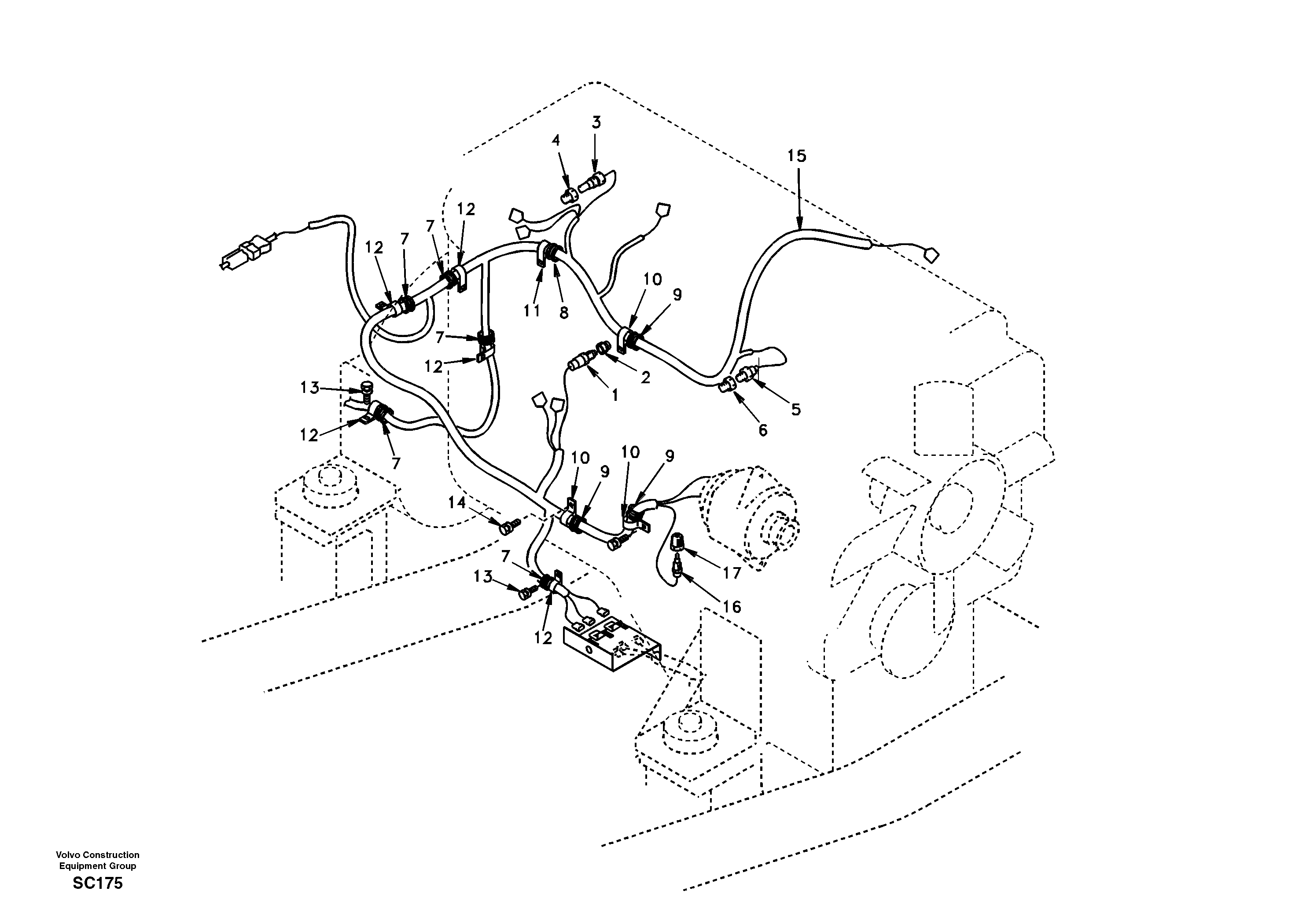Cable harness, engine — volvo parts diagram