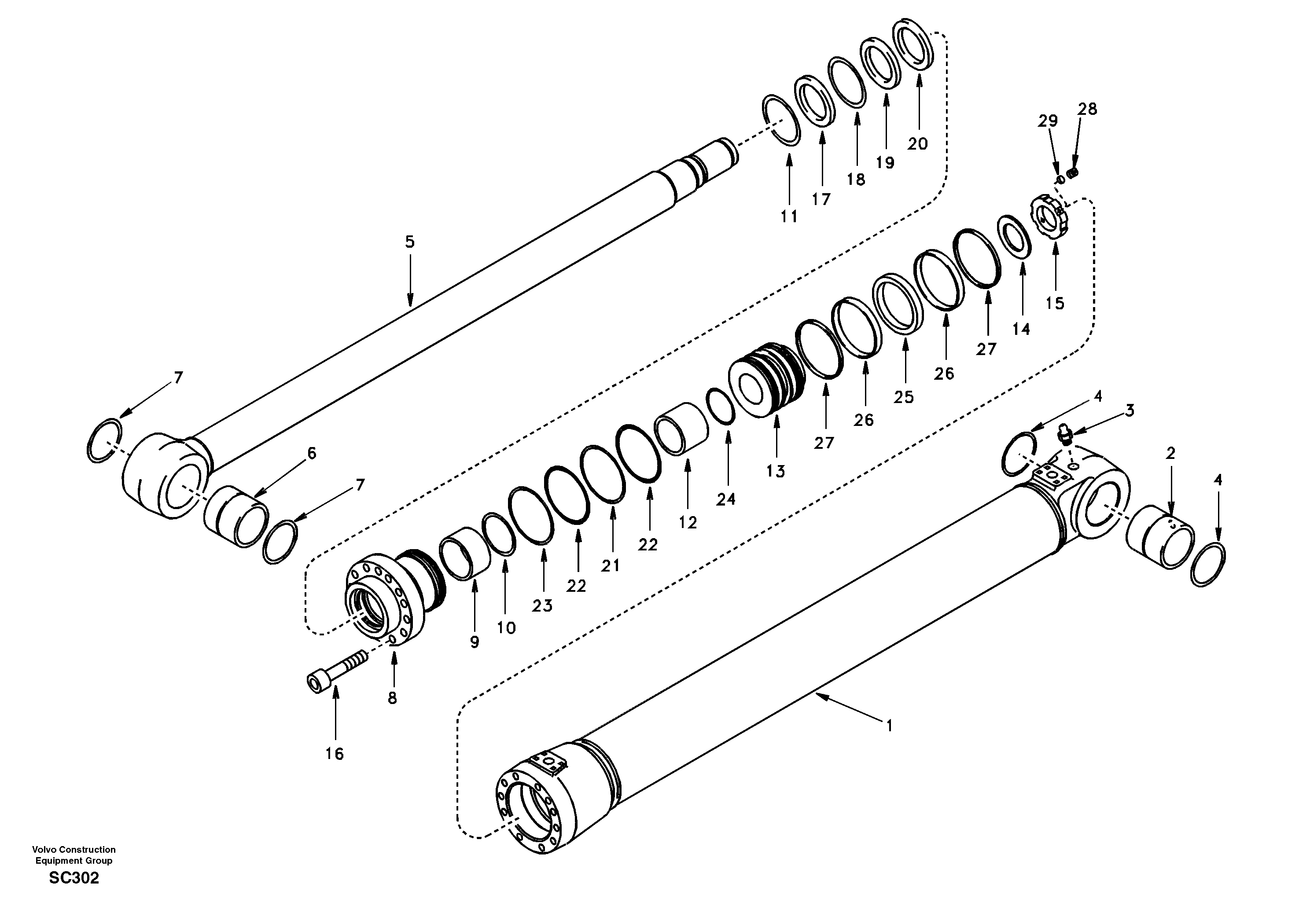 Boom cylinder — volvo parts diagram