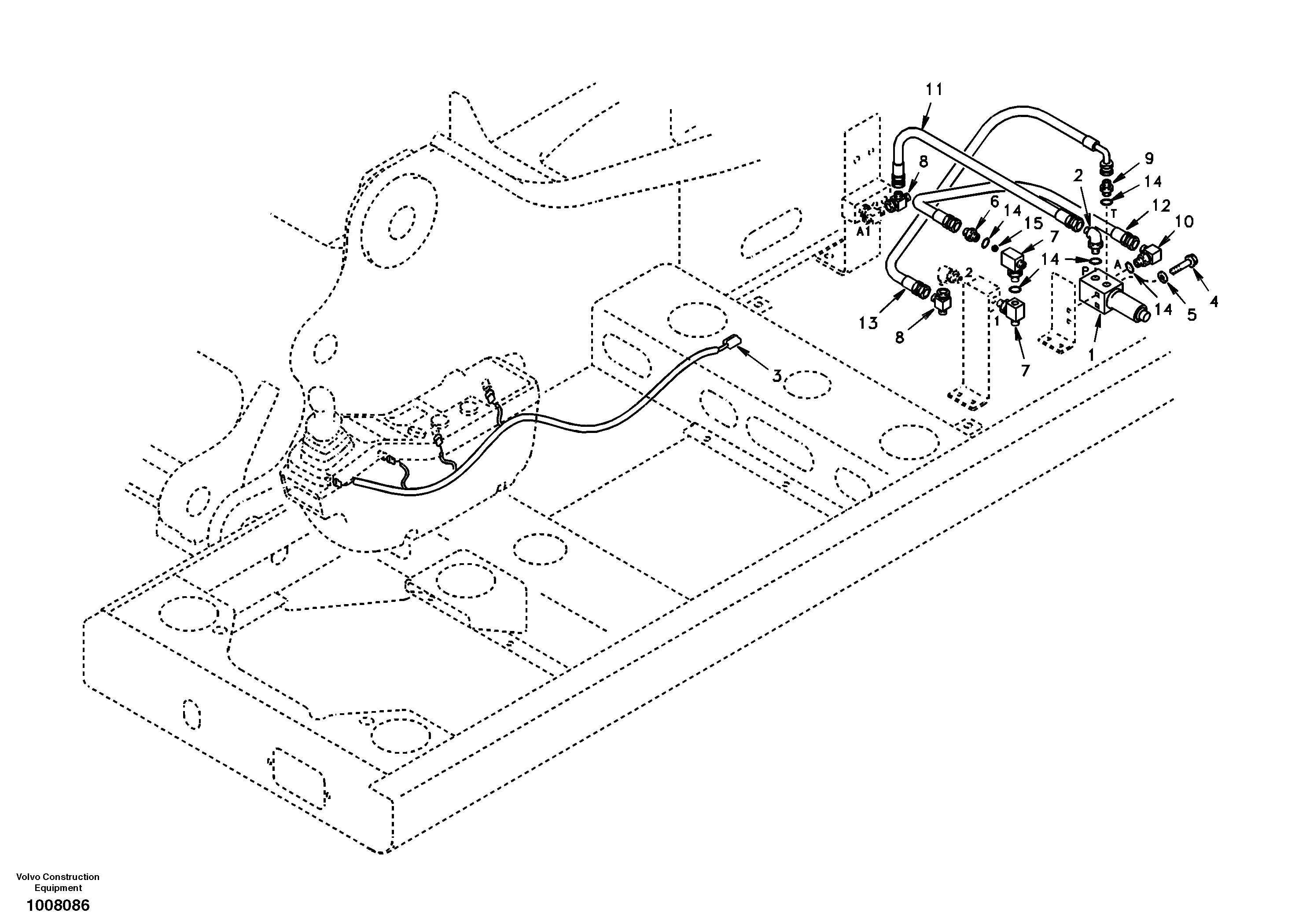 Cable and wire harness for clamshell bucket — volvo parts diagram