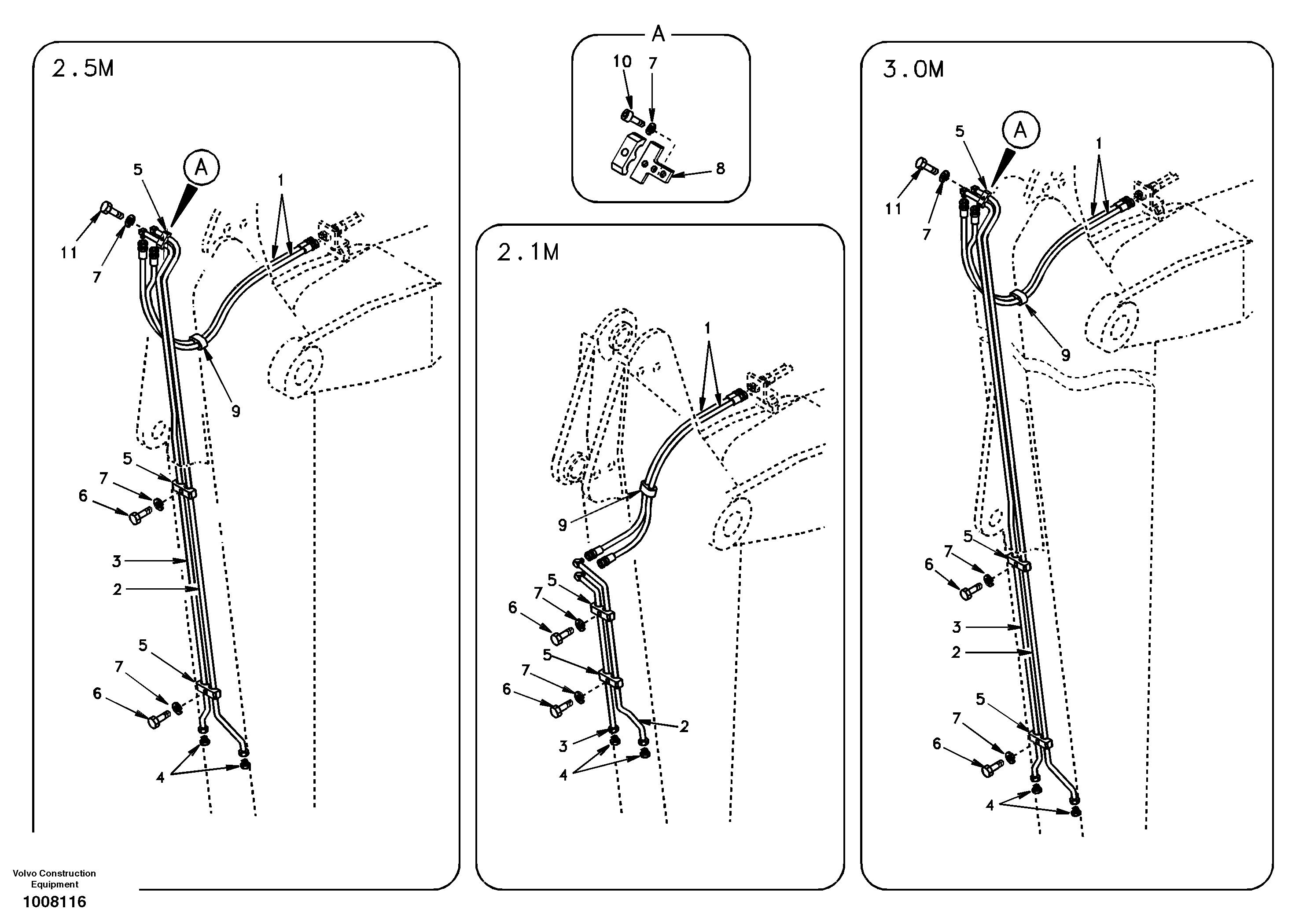 Rotator hydraulic, dipper arm — volvo parts diagram