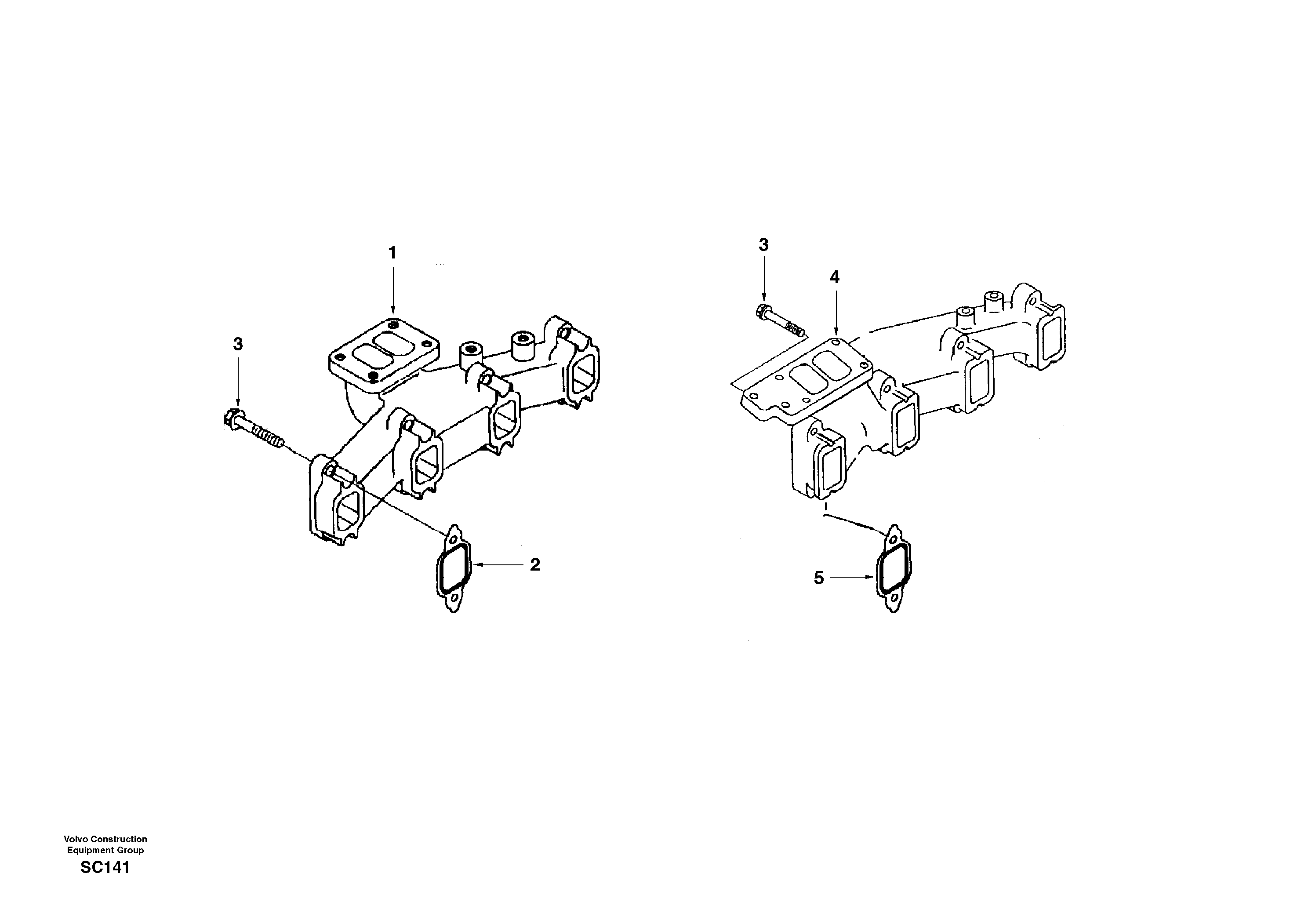 Exhaust manifold — volvo parts diagram