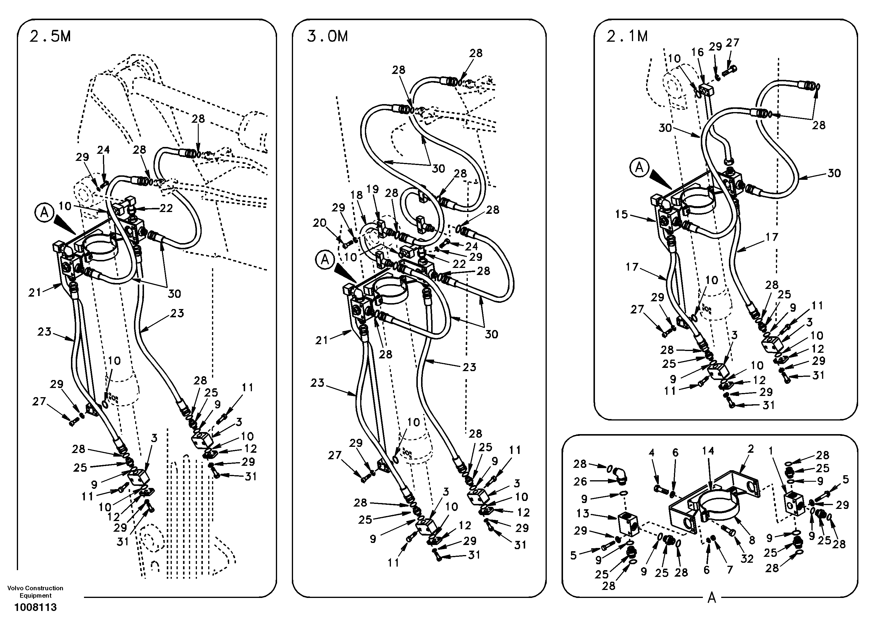 Working hydraulic, clamshell — volvo parts diagram