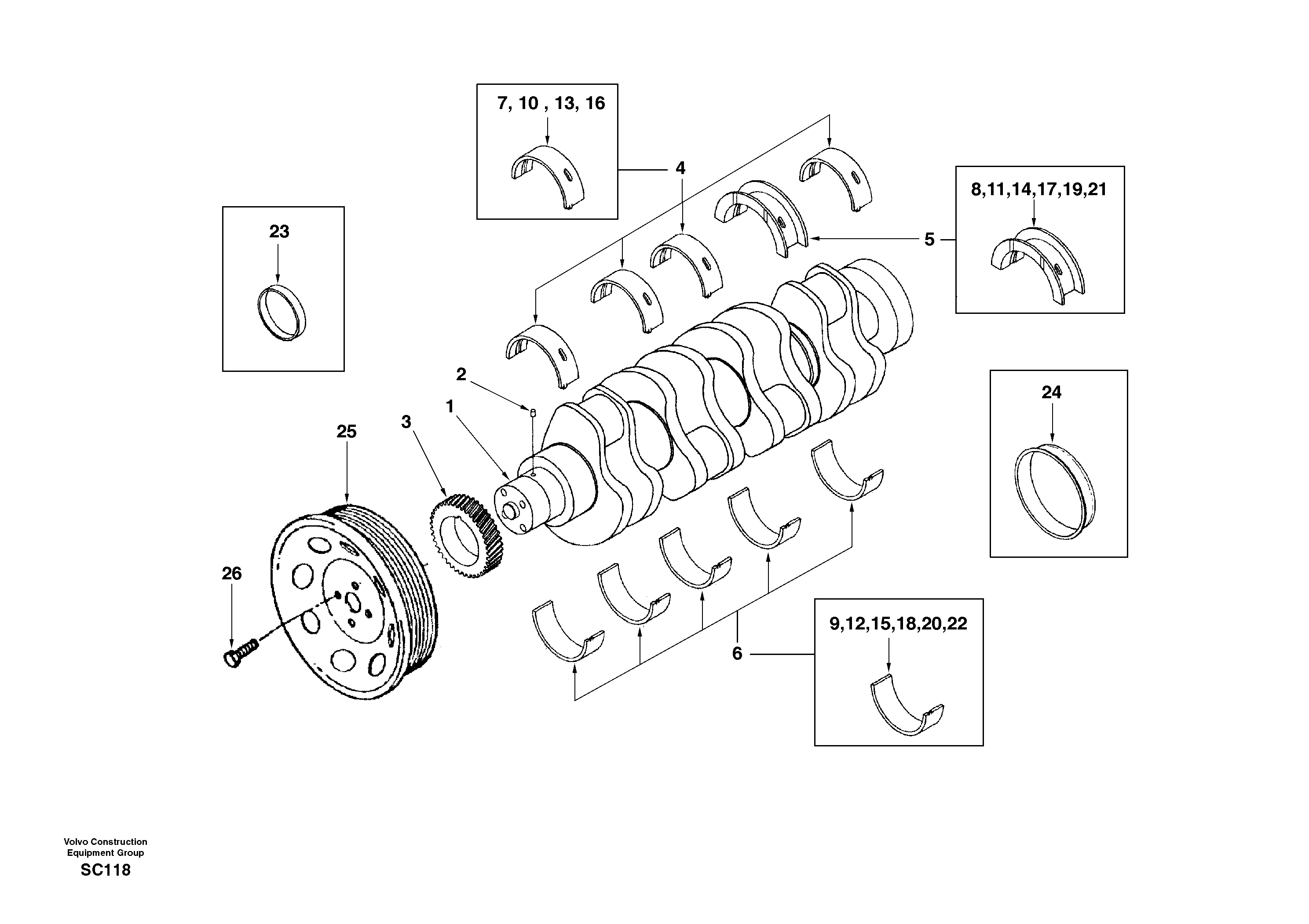 Crankshaft — volvo parts diagram
