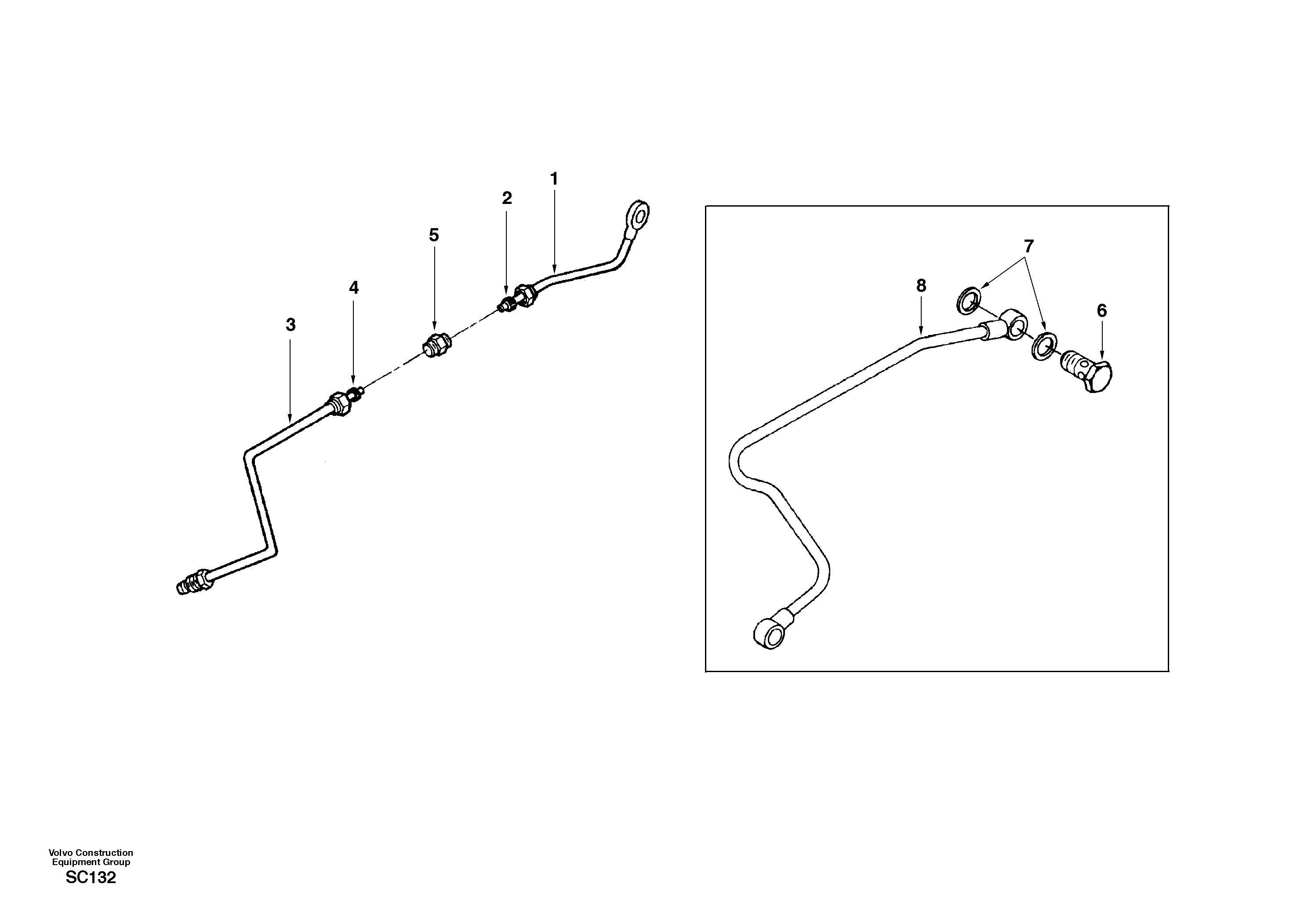 Fuel pipes, fuel injec.pump-fuel filter — volvo parts diagram