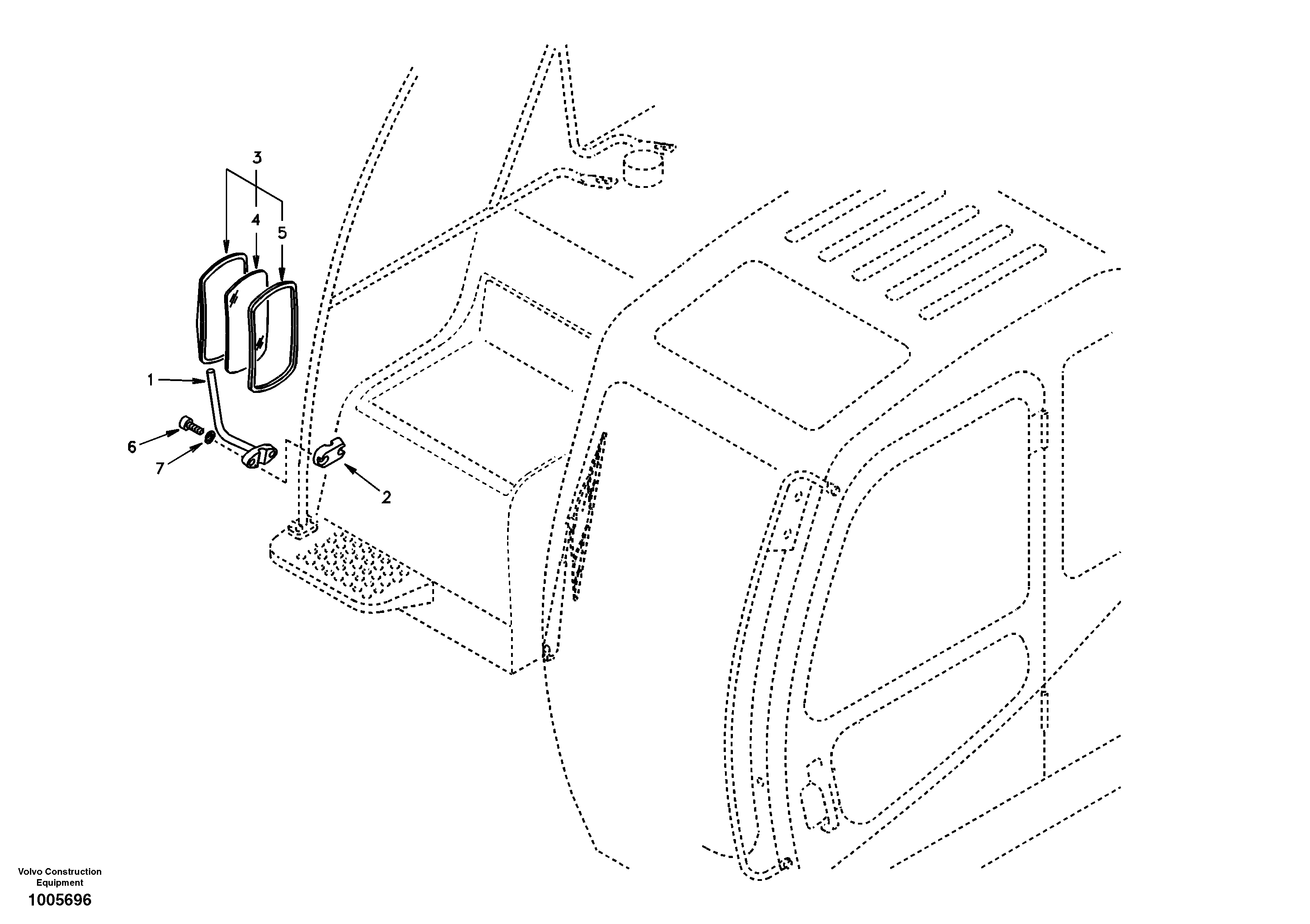 Rear view mirror — volvo parts diagram