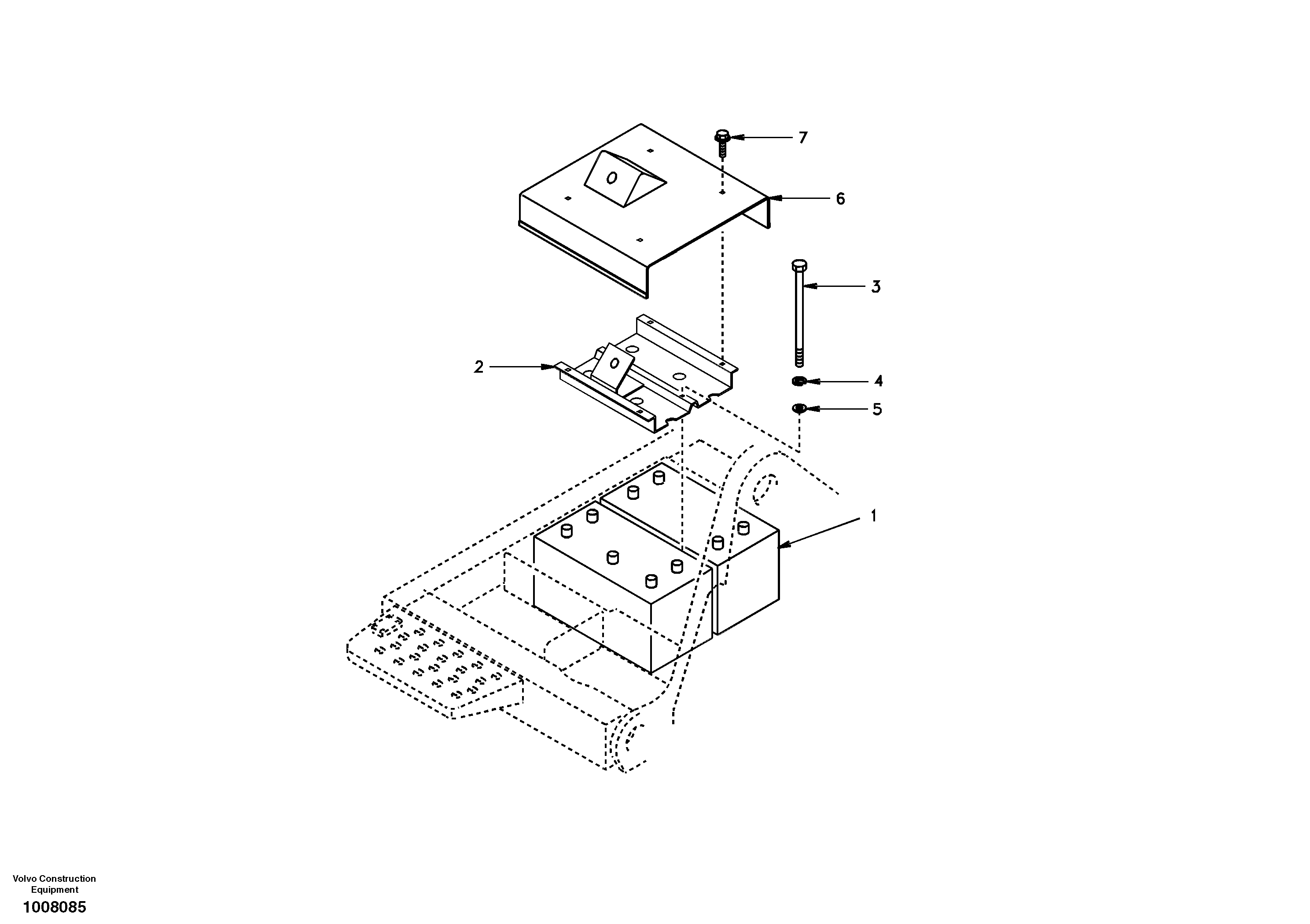 Battery with assembling details — volvo parts diagram