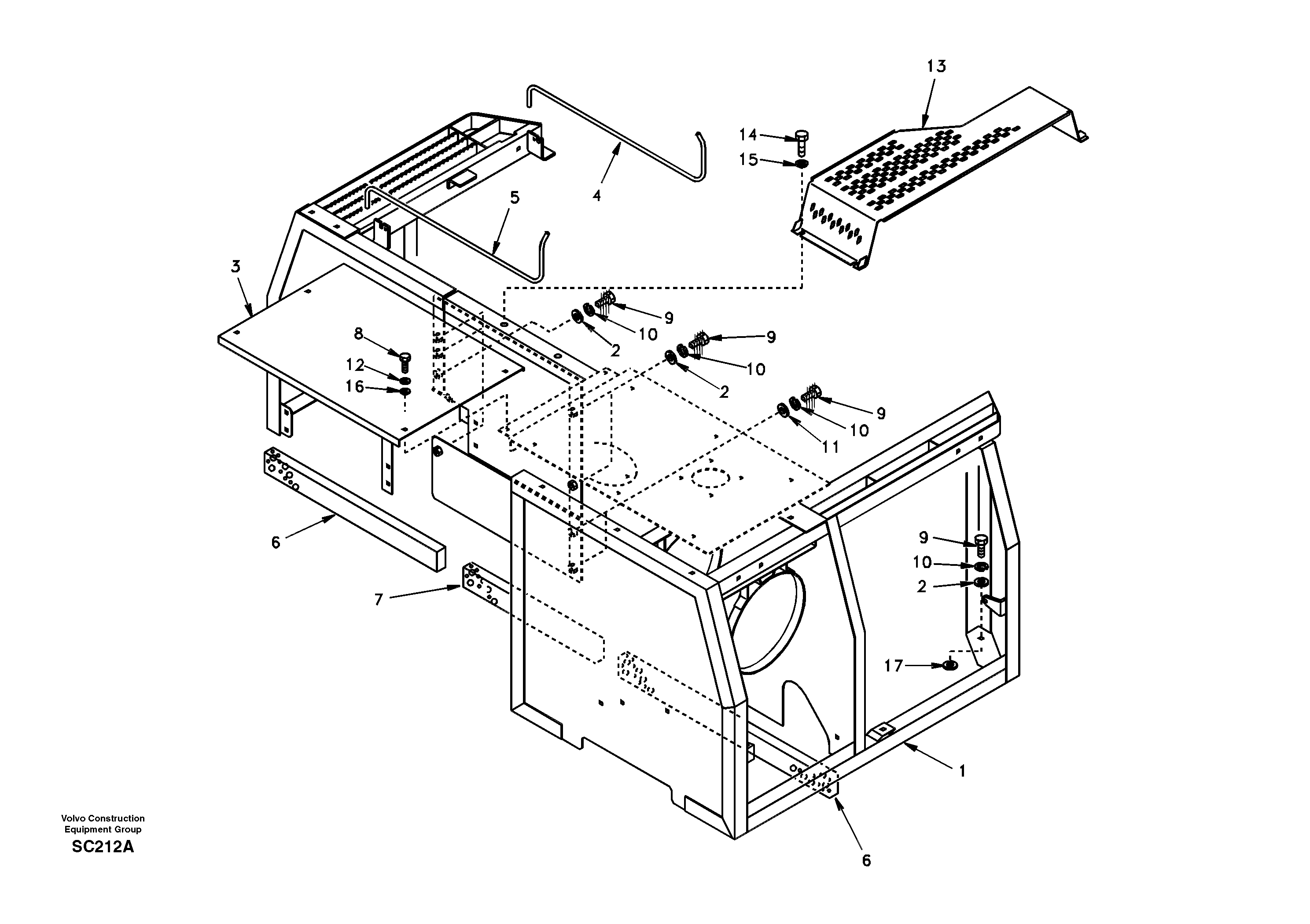 Cowl frame, cover and hood — volvo parts diagram