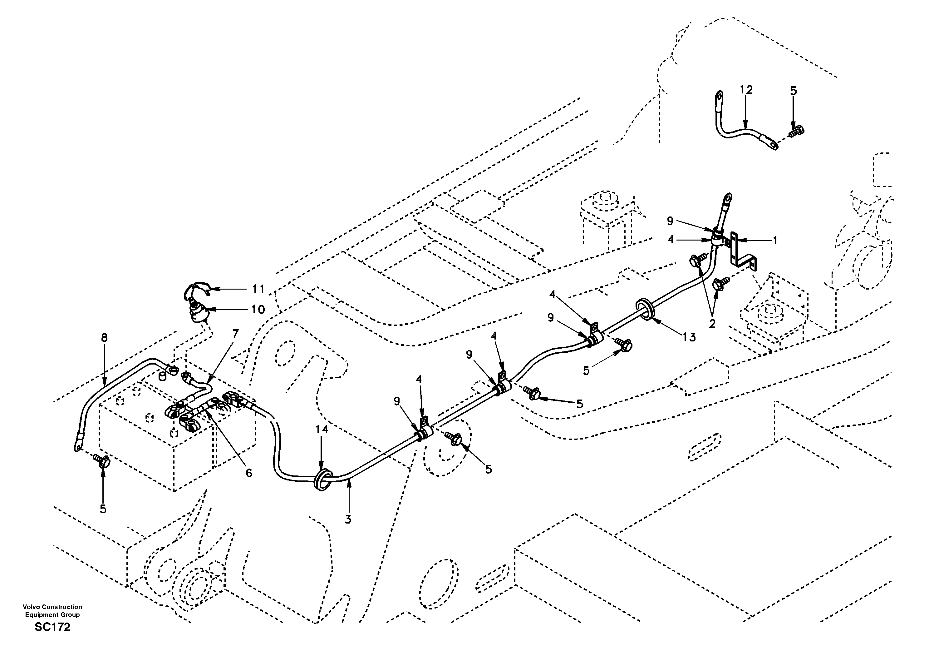 Cables, battery — volvo parts diagram