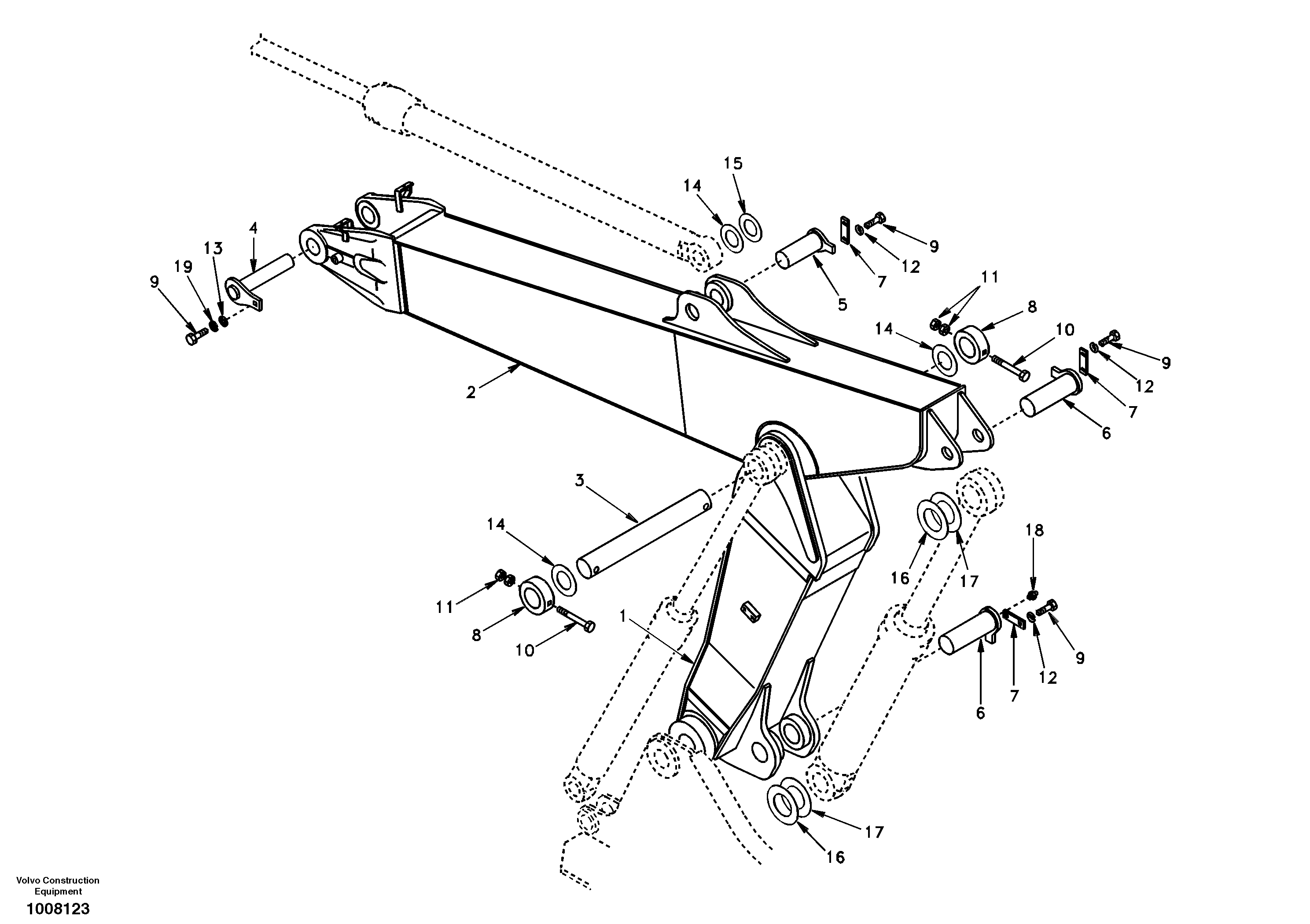 Links to boom, adjustable — volvo parts diagram