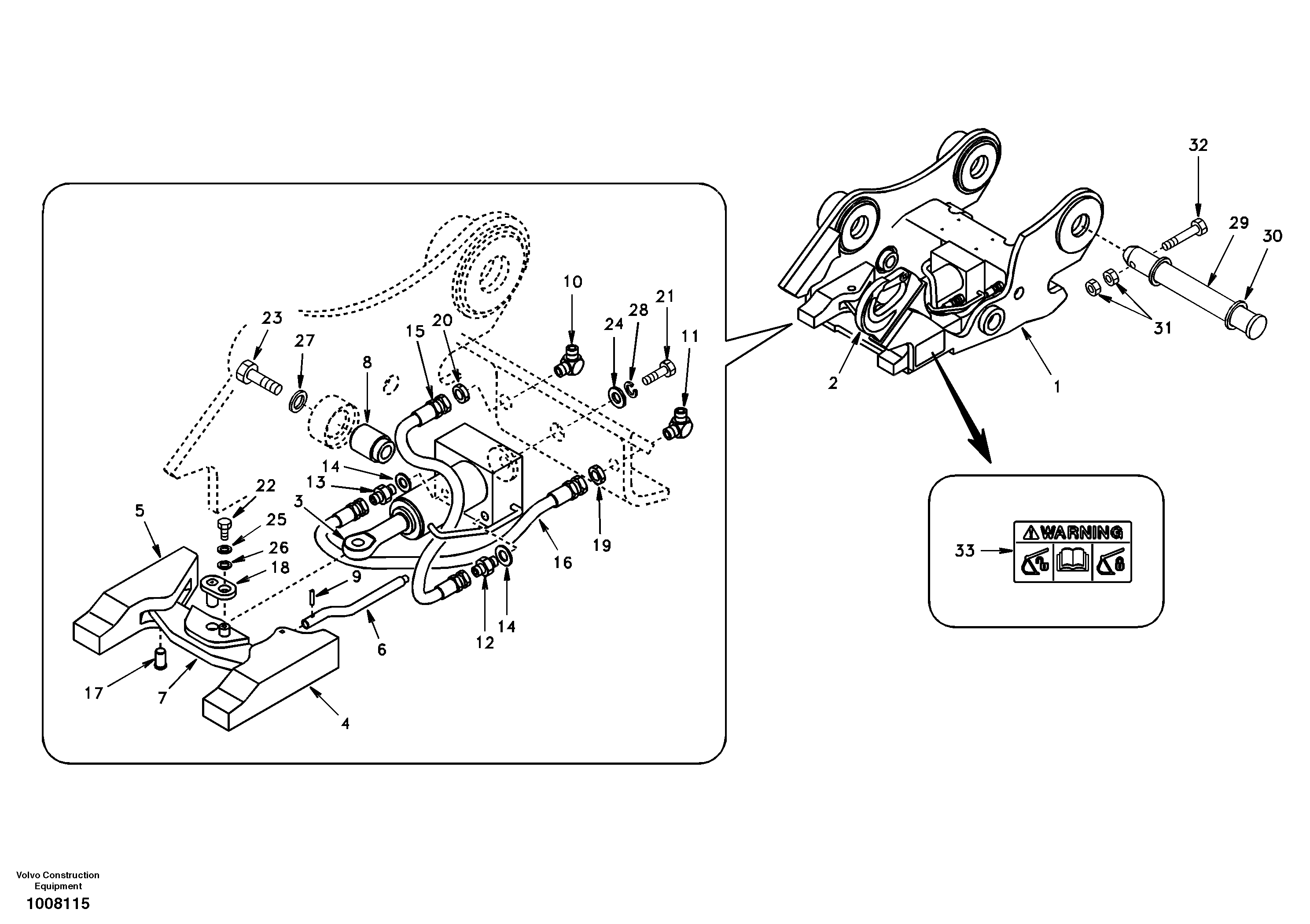 Attachment bracket, quickfit — volvo parts diagram