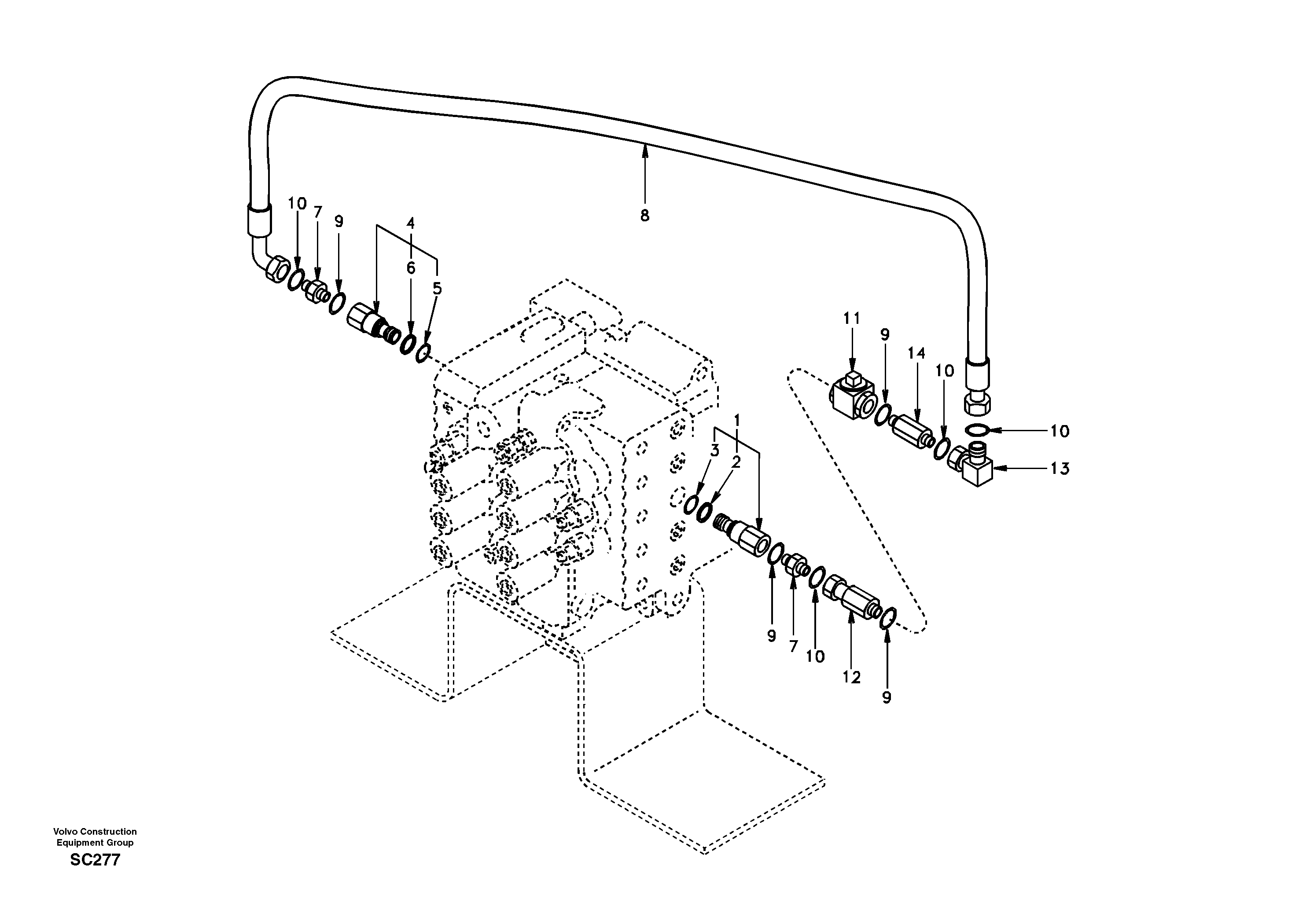 Working hydraulic, hammer and shear for 2nd pump flow — volvo parts diagram