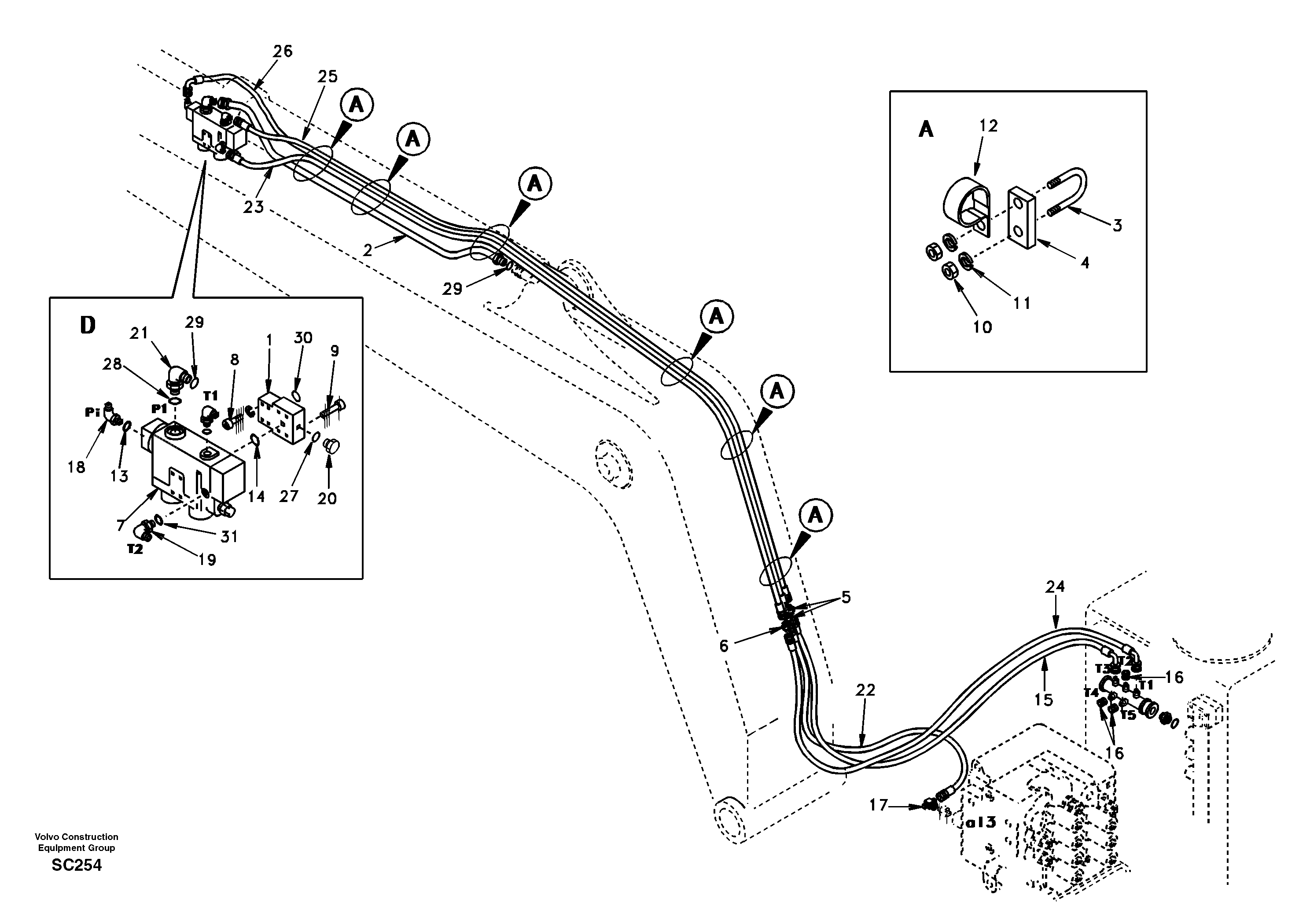 Working hydraulic, dipper arm rupture — volvo parts diagram