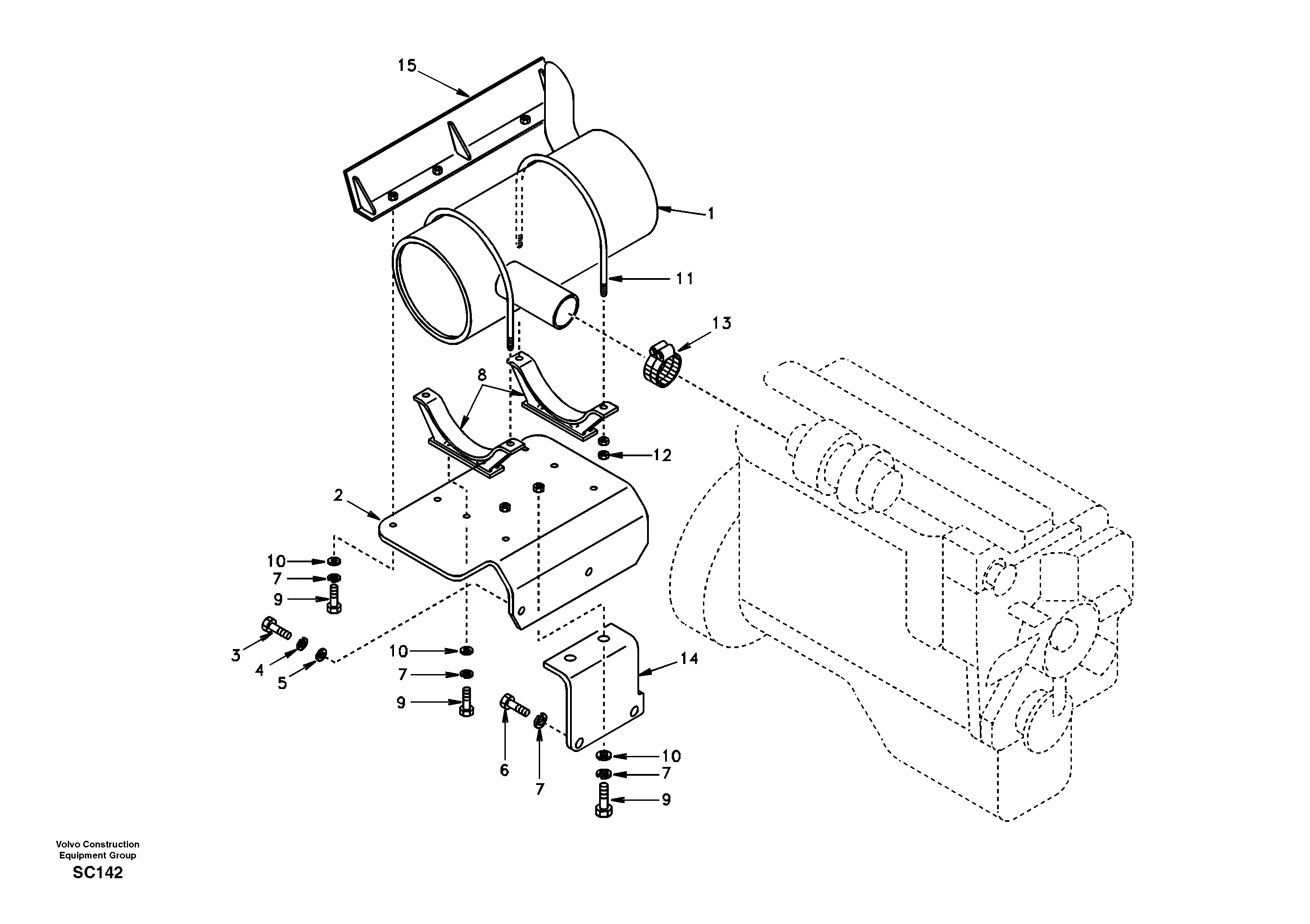 Exhaust system — volvo parts diagram