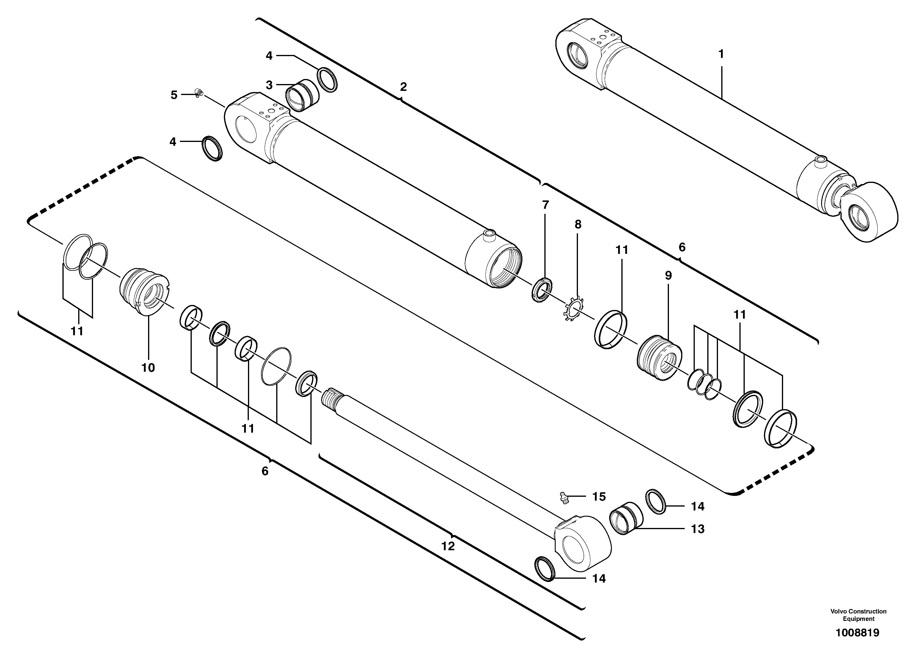 Intermediate boom cylinder — volvo parts diagram