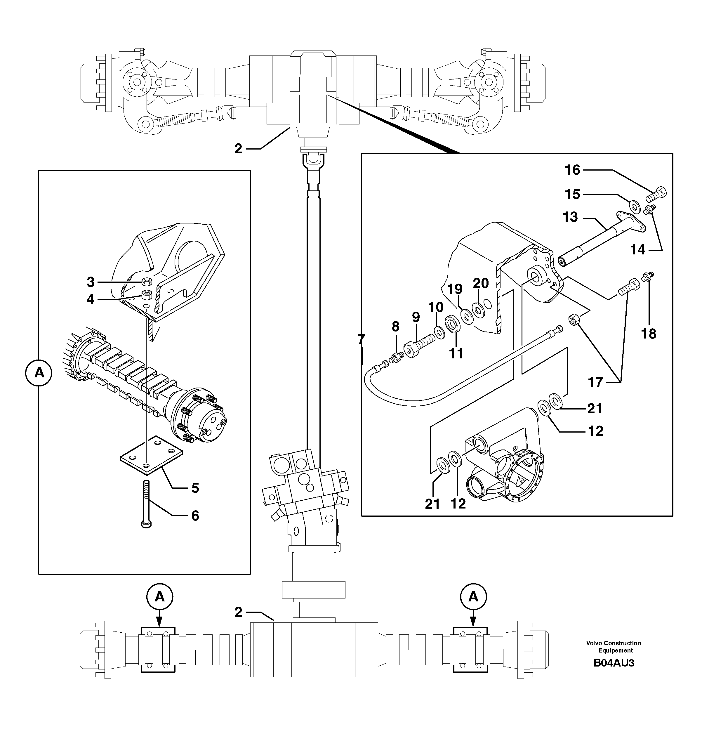 Axle cradles and mountings — volvo parts diagram