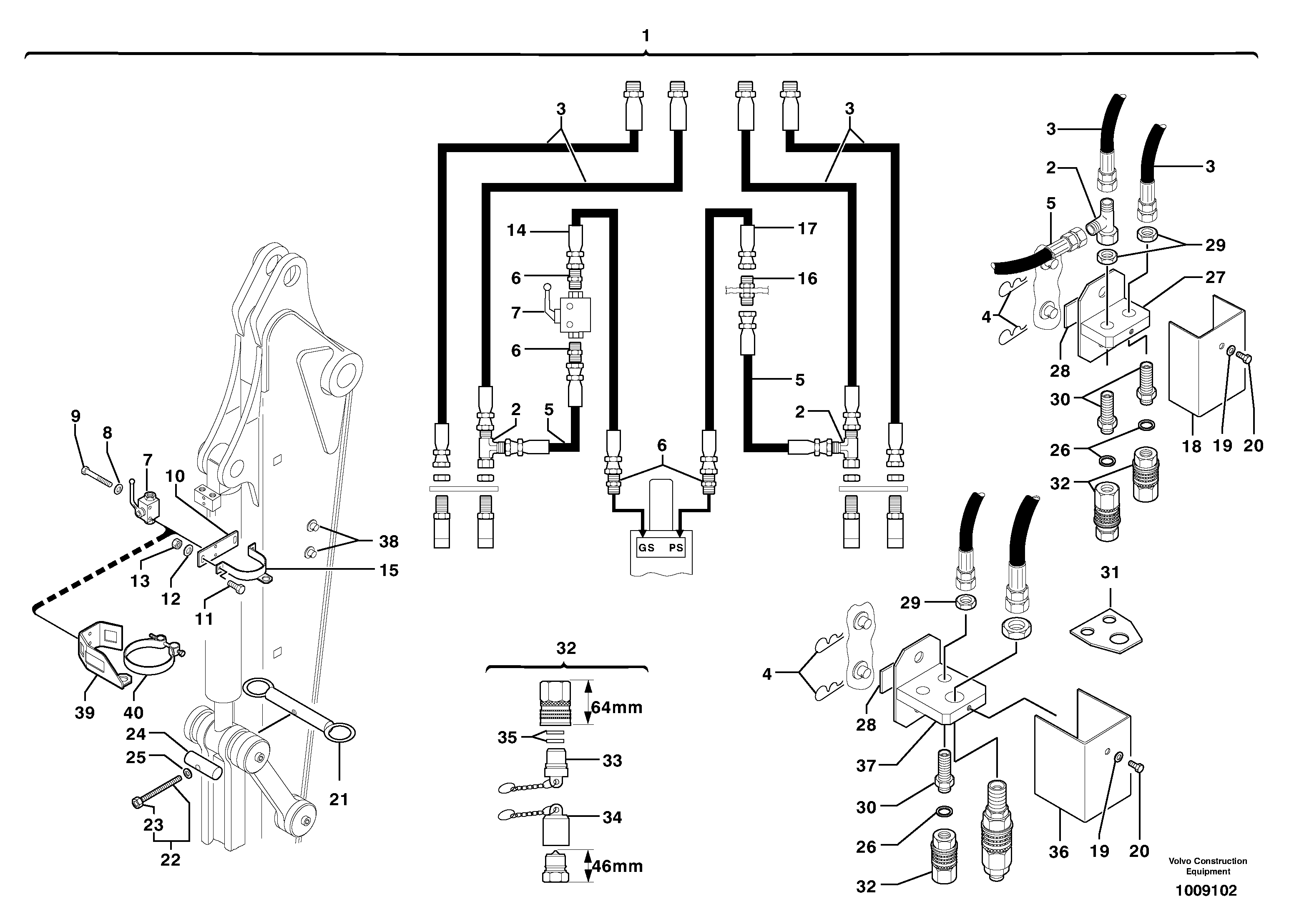Hydr. circuit. ( attachment ) ( grab jaw ) — volvo parts diagram