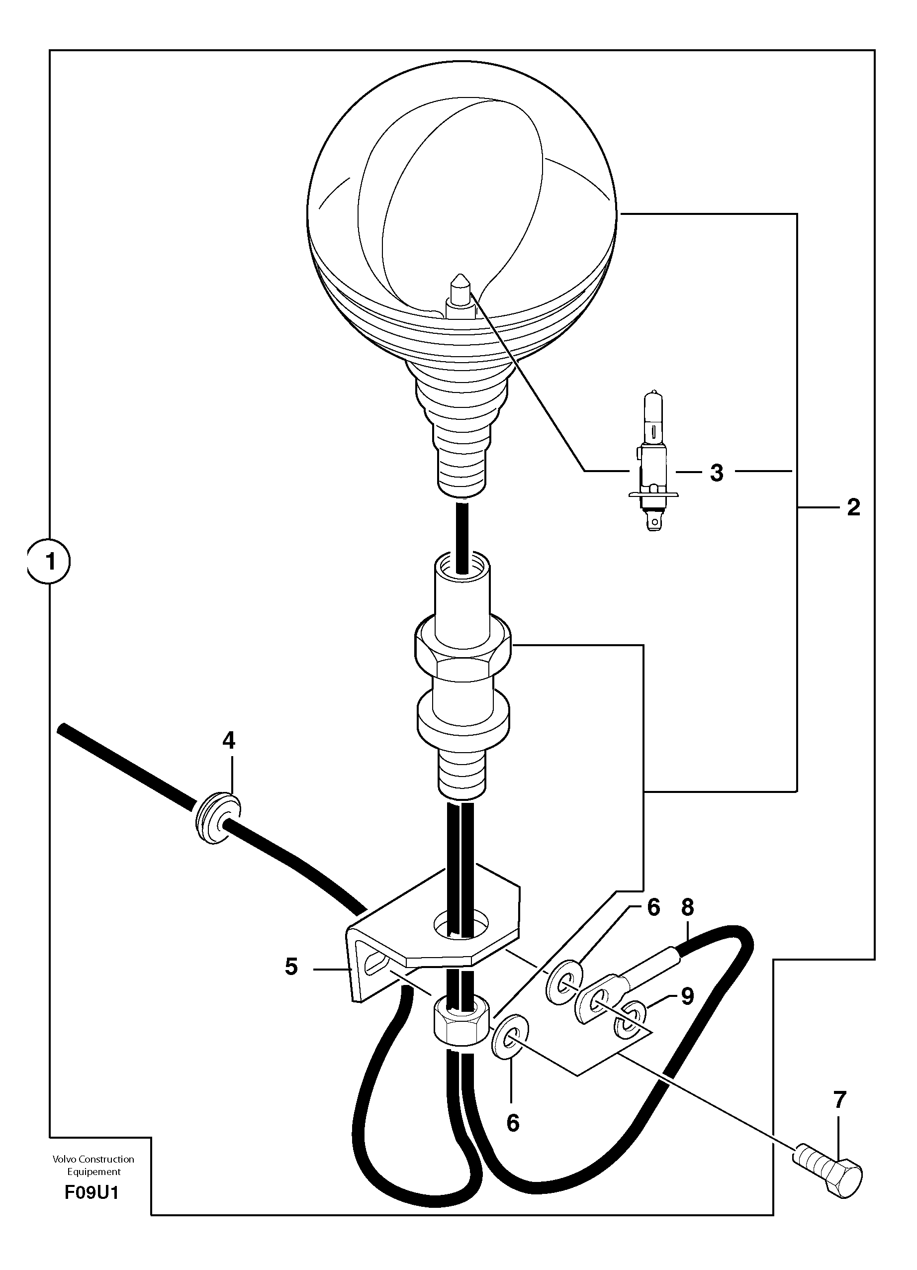 Flashing light on cab — volvo parts diagram