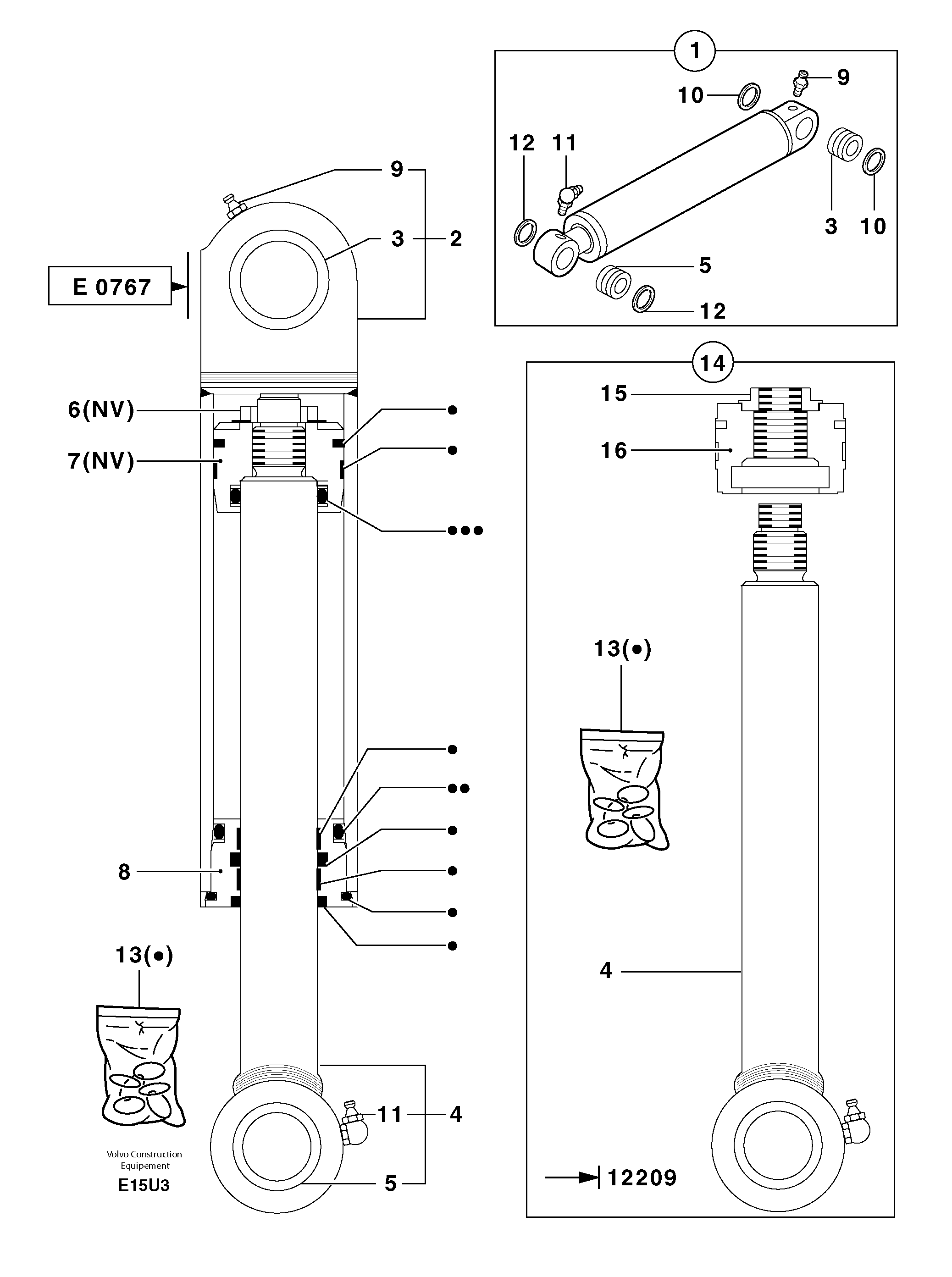 Bucket cylinder — volvo parts diagram