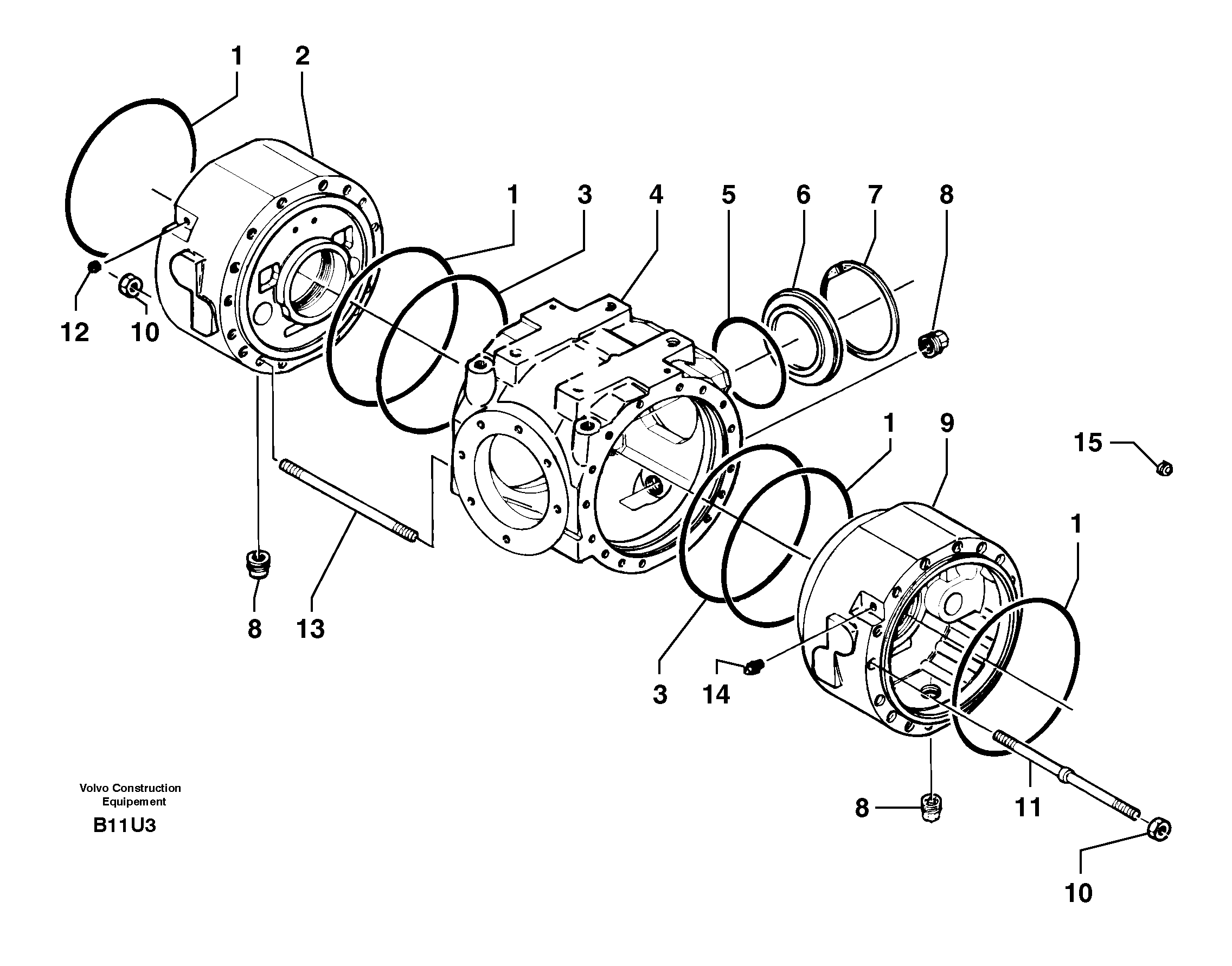 Rear axle ( 1660 ) : sump — volvo parts diagram