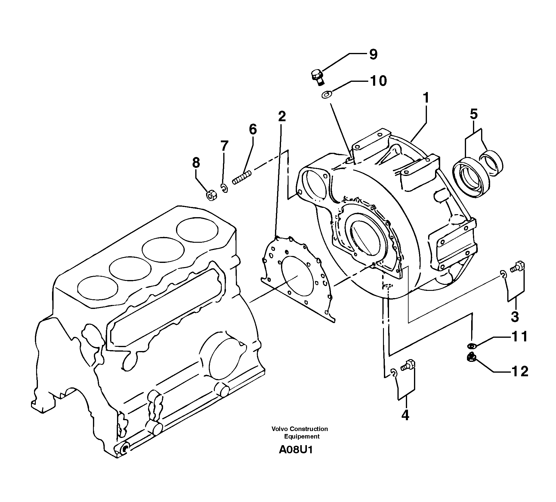 Flywheel housing — volvo parts diagram