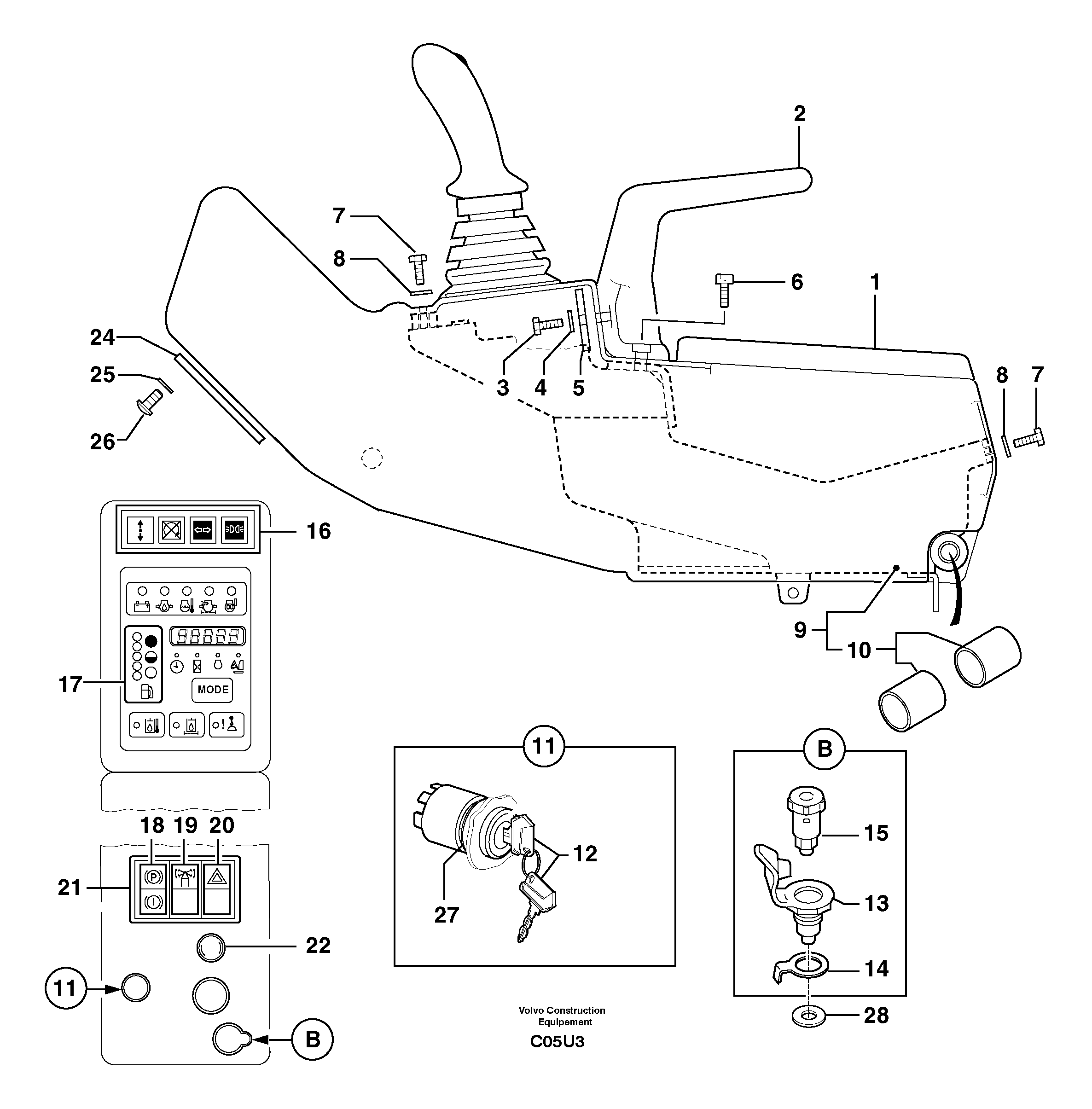 Operator's station : instrument panel ( right ) — volvo parts diagram